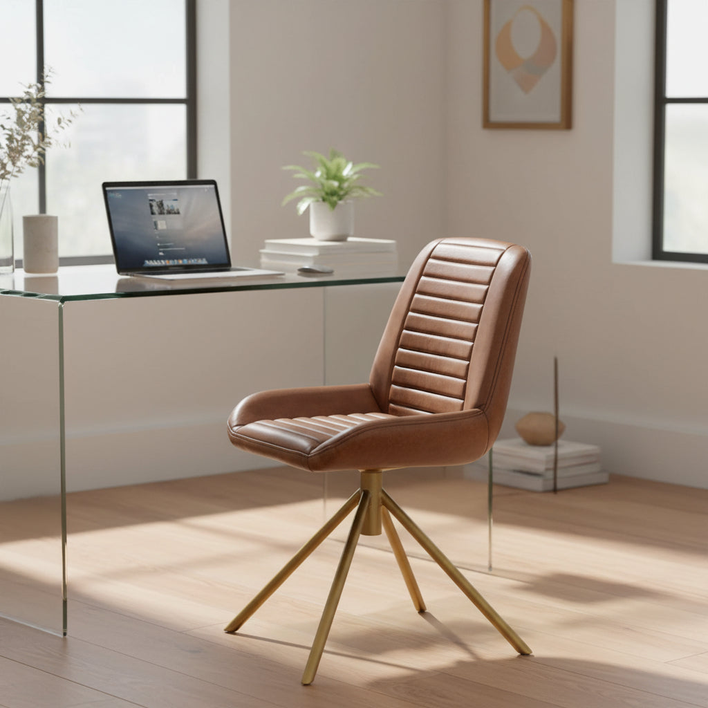 Buffalo Brown Real Leather Chair Kitchen Dining