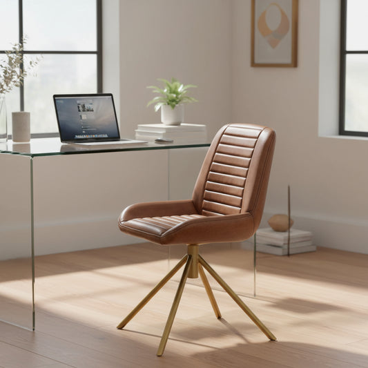 Buffalo Brown Real Leather Chair Kitchen Dining