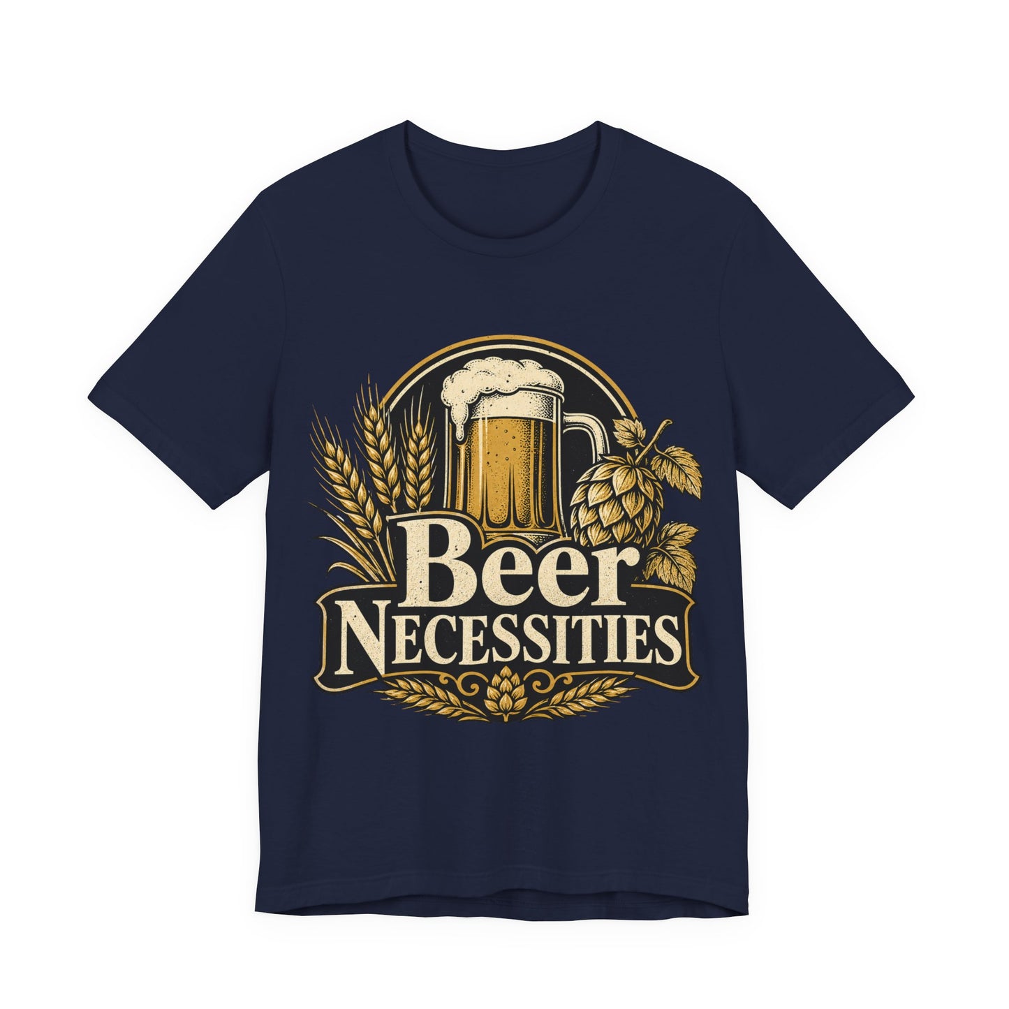 "Beer Necessities" T-Shirt — Vintage Beer Graphic Tee for Brewers & Beer Lovers