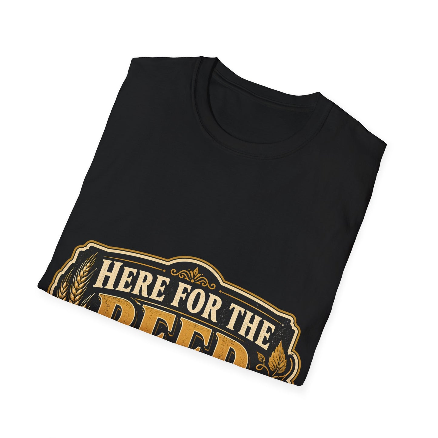 "Here for the Beer" T-shirt for Beer Lovers Vintage Unisex Tee