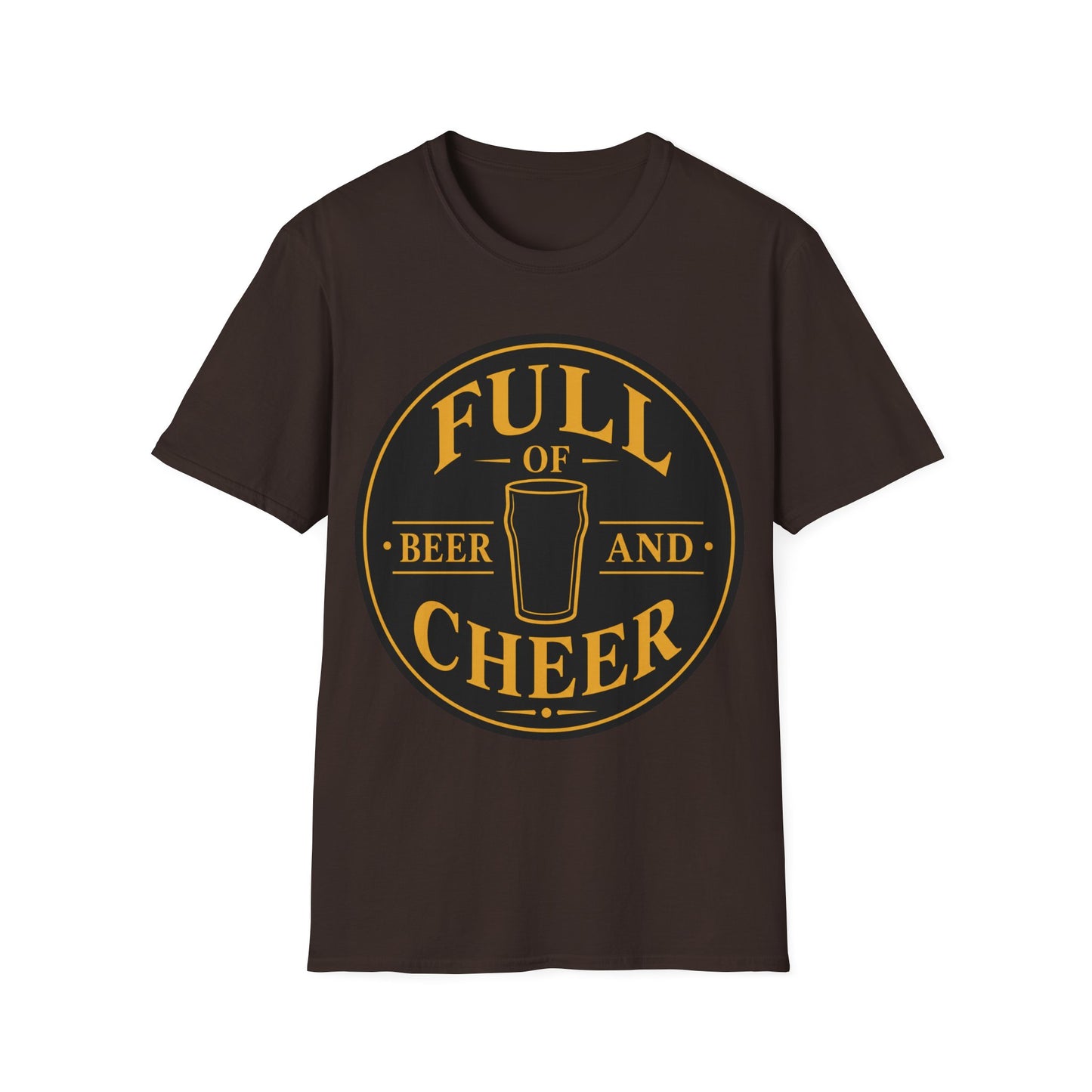 "Full of Beer and Cheer"  T-shirt for Beer Lovers Vintage Pub Tee