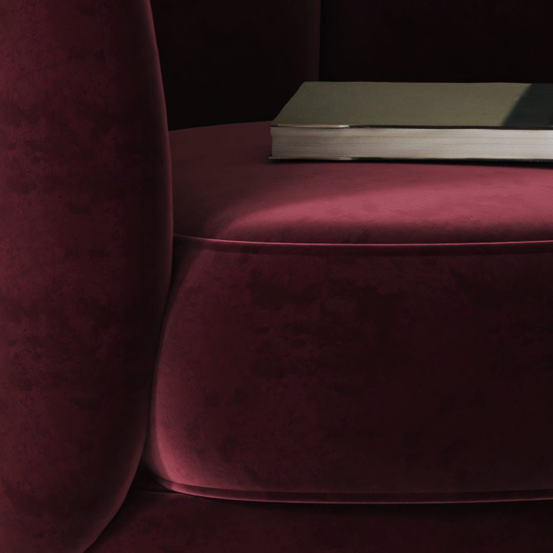 Carver Accent Lounge Chair in Purple Red Flannelette and Stainless Steel