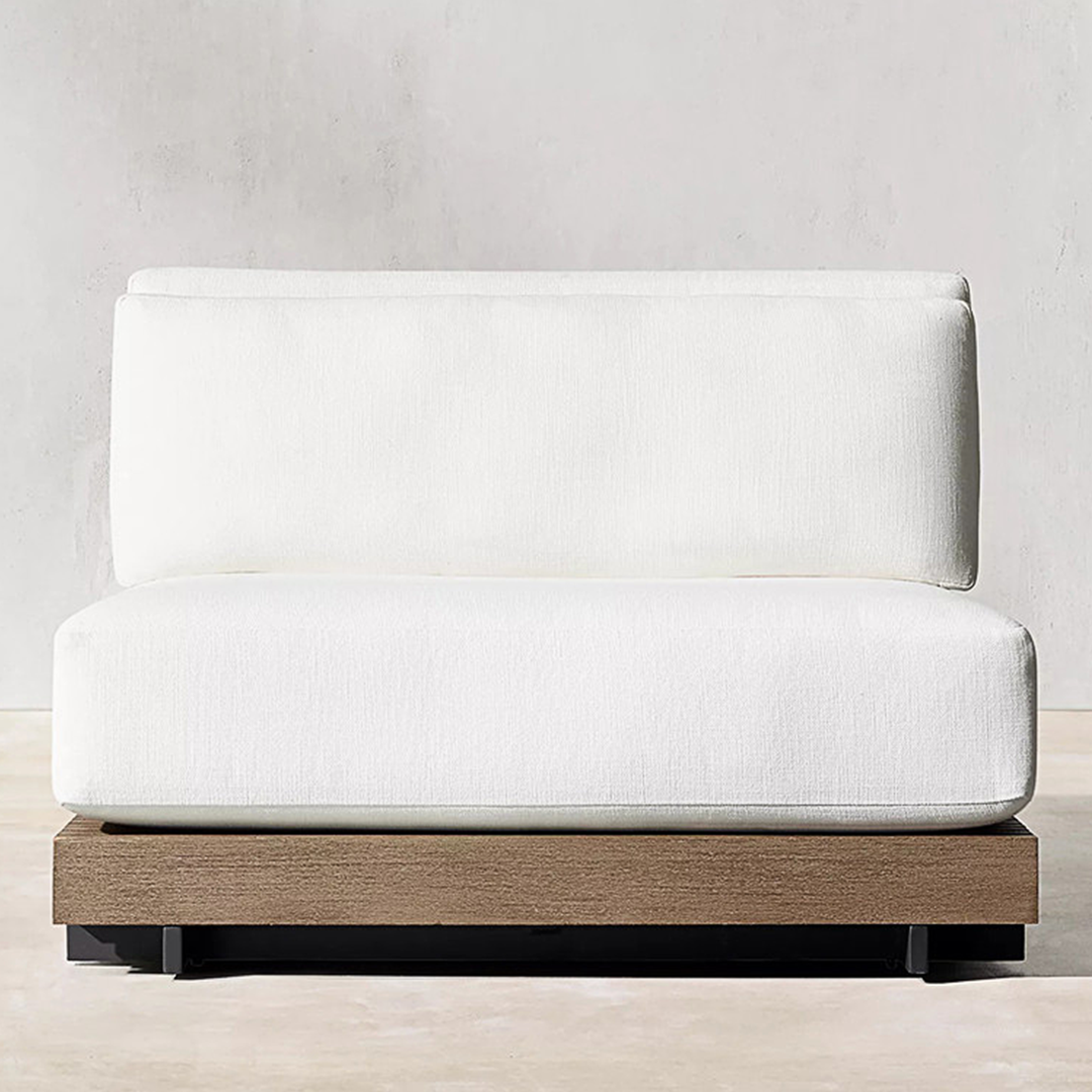 White upholstered chair with wooden base on a light gray background  | Extraordinary Emporium UK