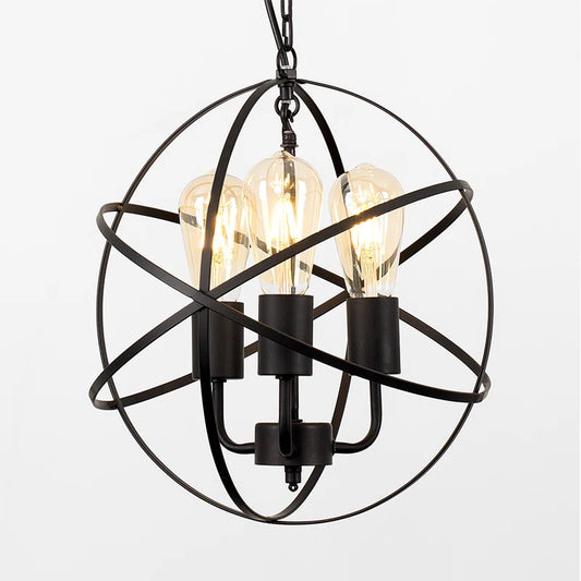 Ceiling Light Glenview 3 - Light Matt Black Sphere Pendant