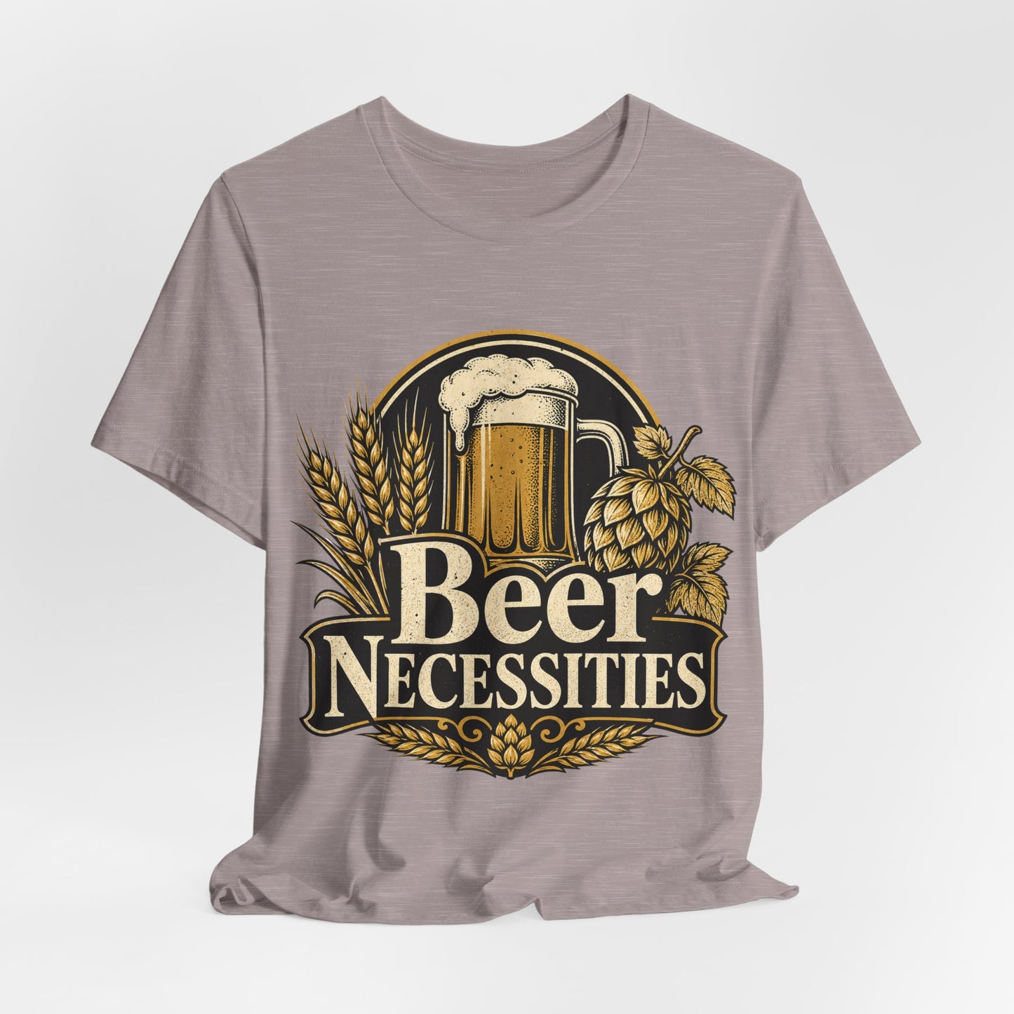 "Beer Necessities" T-Shirt — Vintage Beer Graphic Tee for Brewers & Beer Lovers