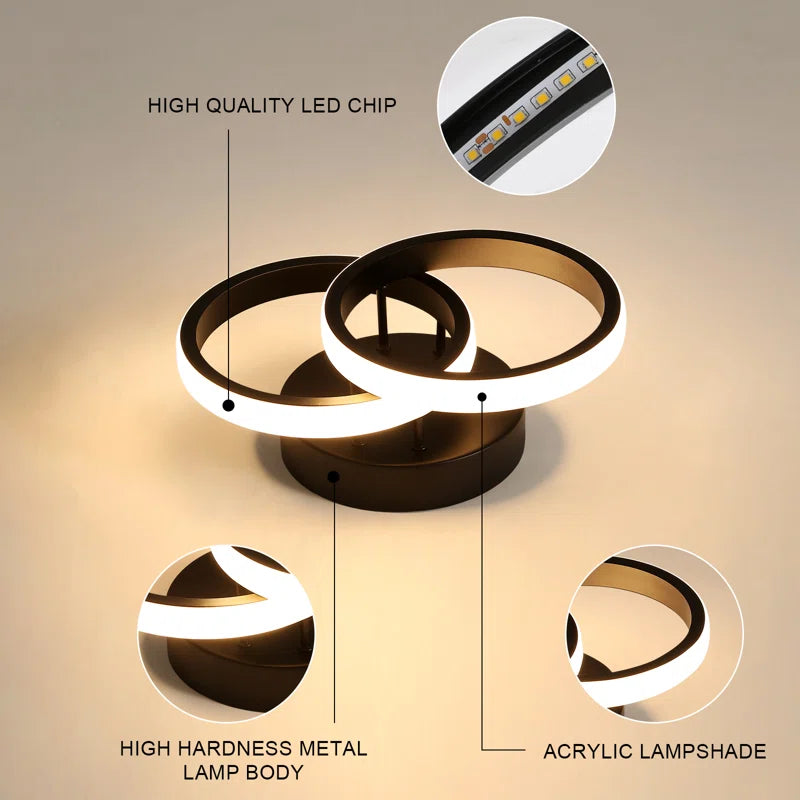 Ceiling Light Verbrande 2-Light 25Cm LED Integrated Semi Flush Mount