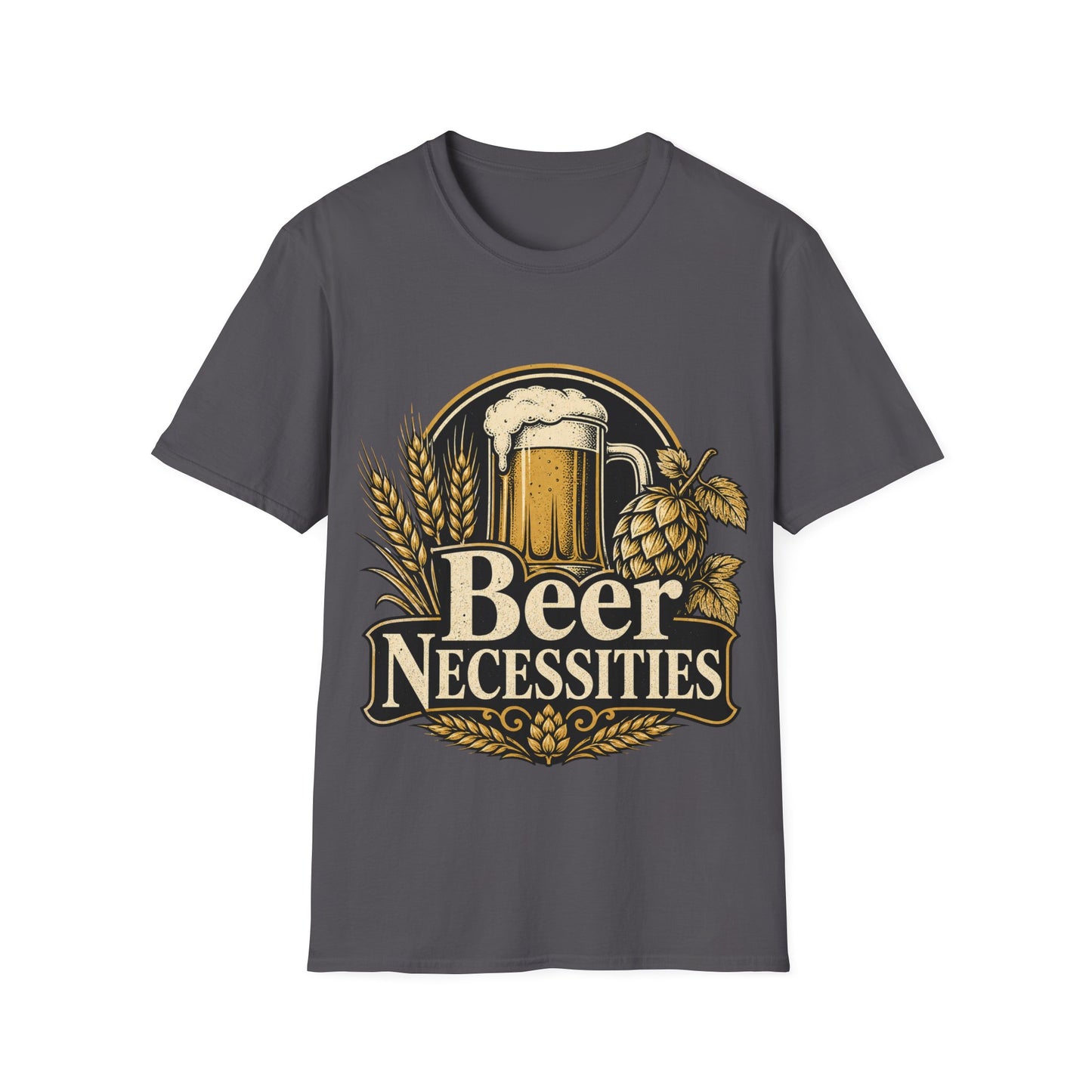 "Beer Necessities " Novelty T-Shirt — Vintage Beer Graphic Tee for Brewers & Beer Lovers