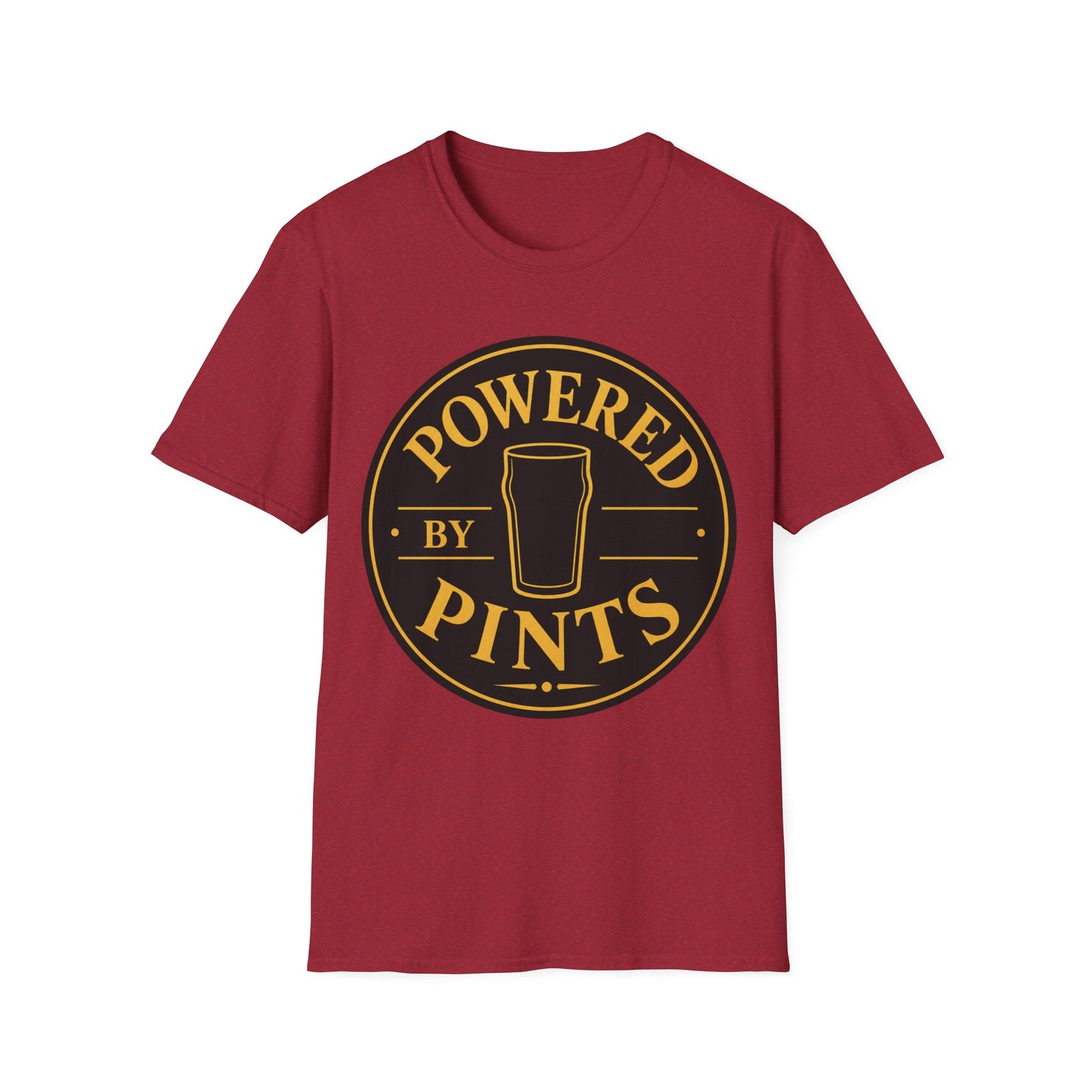 "Powered by Pints" T-Shirt – Funny Beer Lover Unisex Tee for Pub Lovers