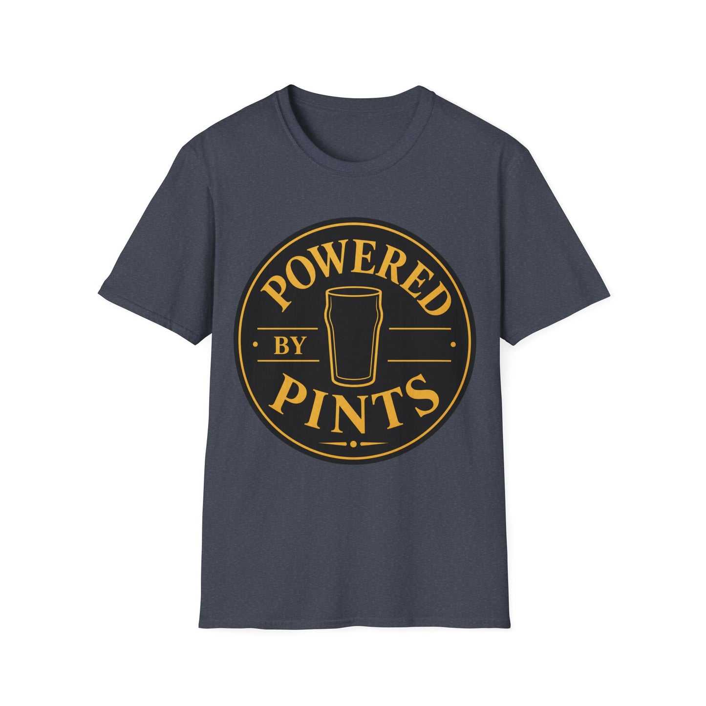 "Powered by Pints"  T-shirt for Beer Lovers Vintage Pub Tee