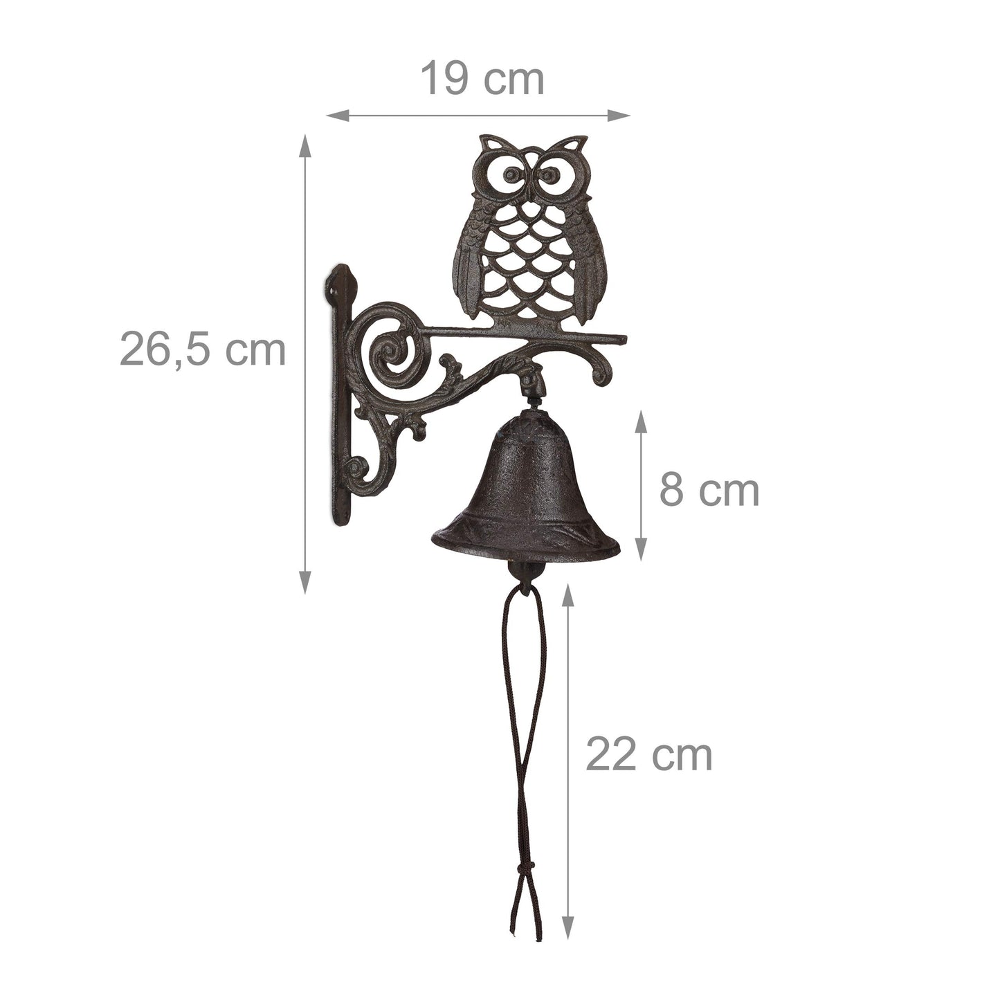 Relaxdays Cast Iron Door Bell Owl | Antique Country House Style