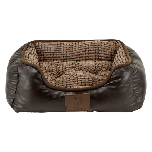 Bessie Faux Leather Dog Pet Bed Insulated from Floor
