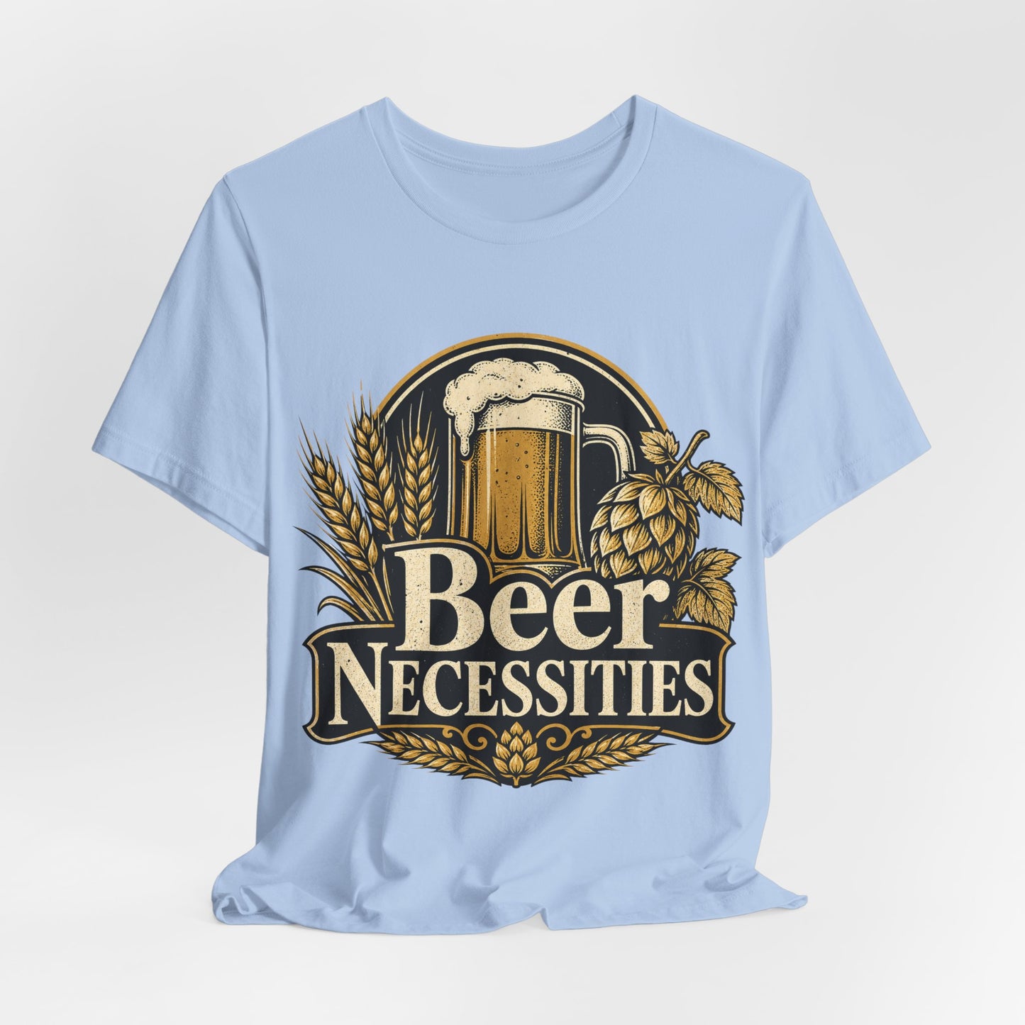 "Beer Necessities" T-Shirt — Vintage Beer Graphic Tee for Brewers & Beer Lovers