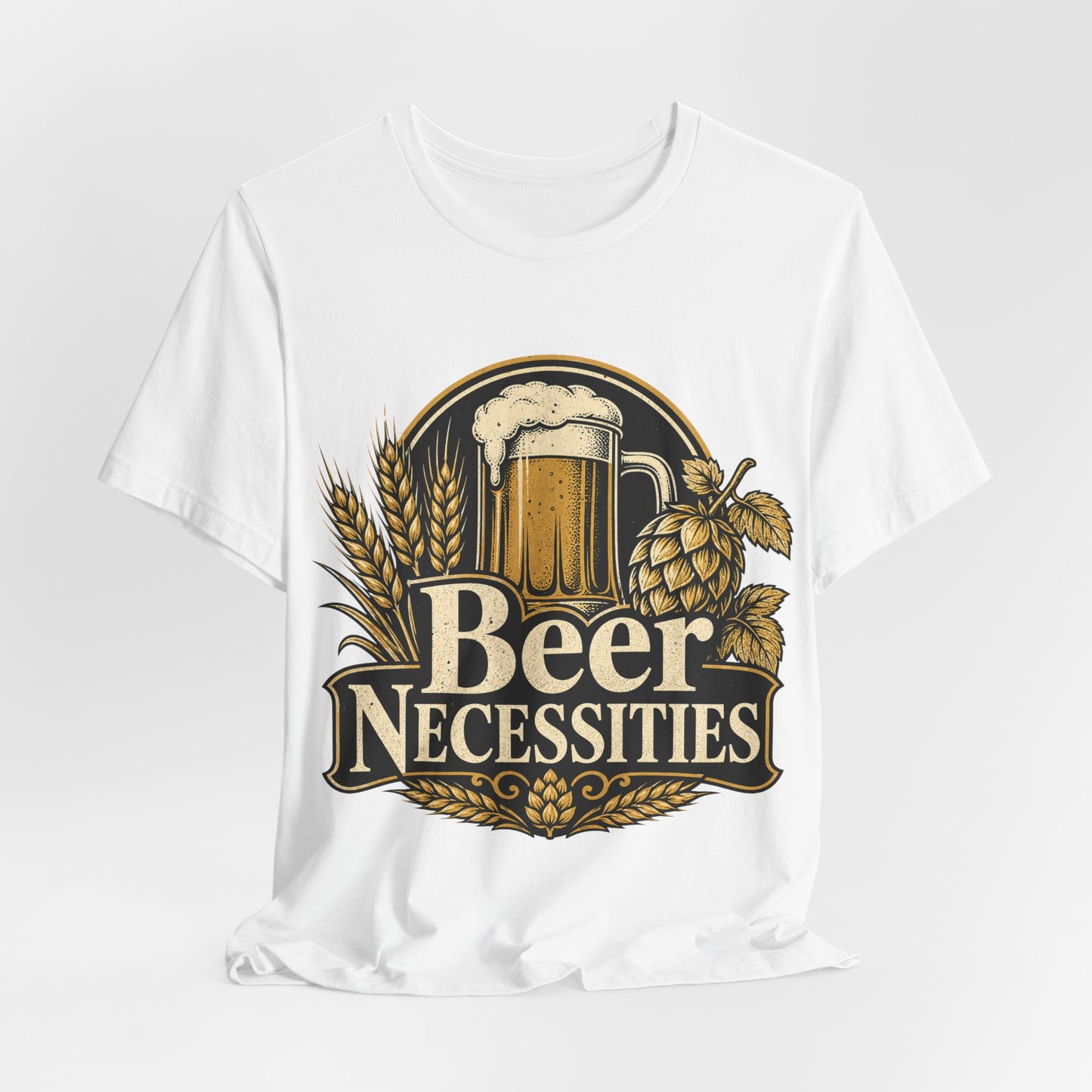 "Beer Necessities" T-Shirt — Vintage Beer Graphic Tee for Brewers & Beer Lovers