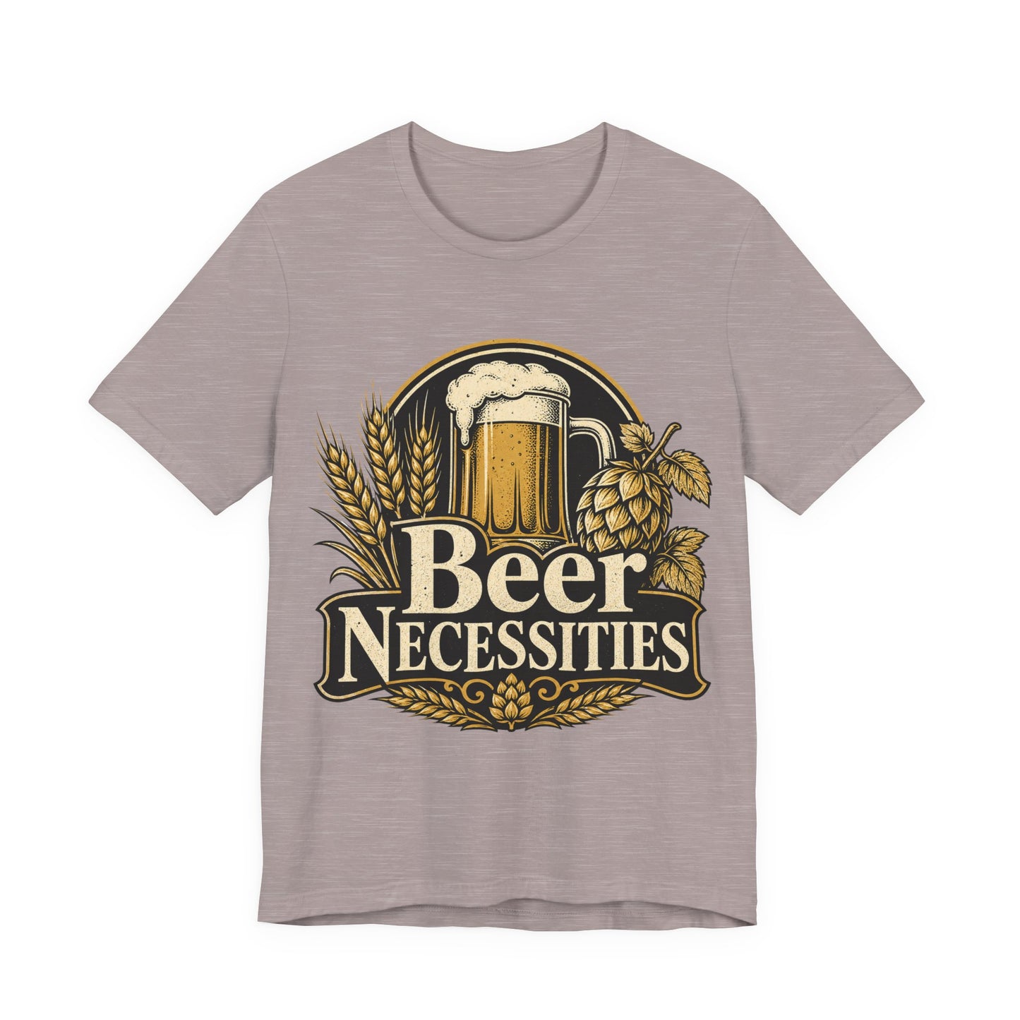 "Beer Necessities" T-Shirt — Vintage Beer Graphic Tee for Brewers & Beer Lovers