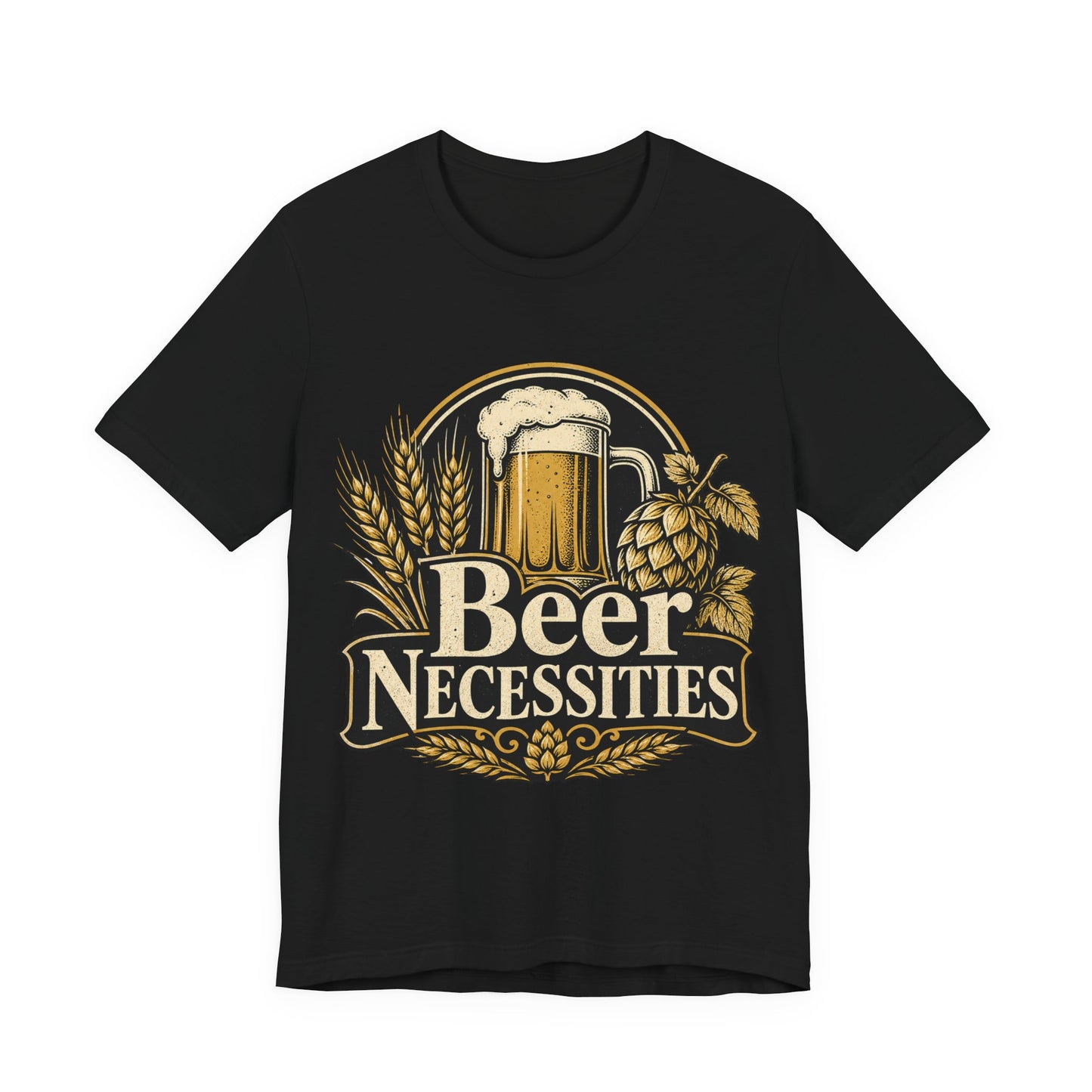 "Beer Necessities" T-Shirt — Vintage Beer Graphic Tee for Brewers & Beer Lovers