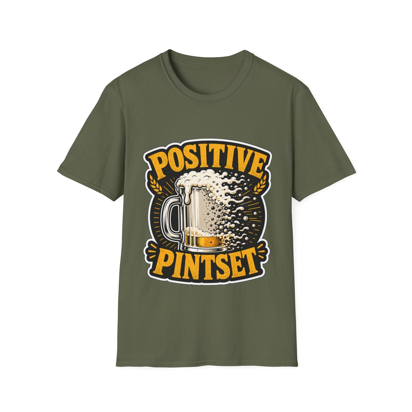 "Positive Pintset" T-Shirt — Funny Beer Mug Graphic Tee Unisex for Beer Lovers