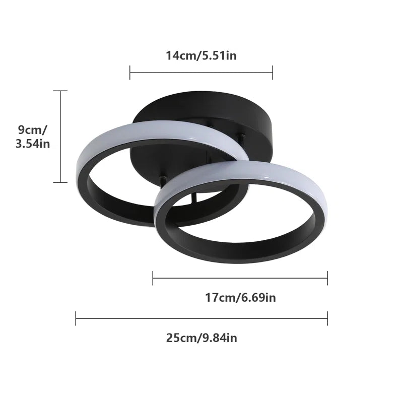 Ceiling Light Verbrande 2-Light 25Cm LED Integrated Semi Flush Mount