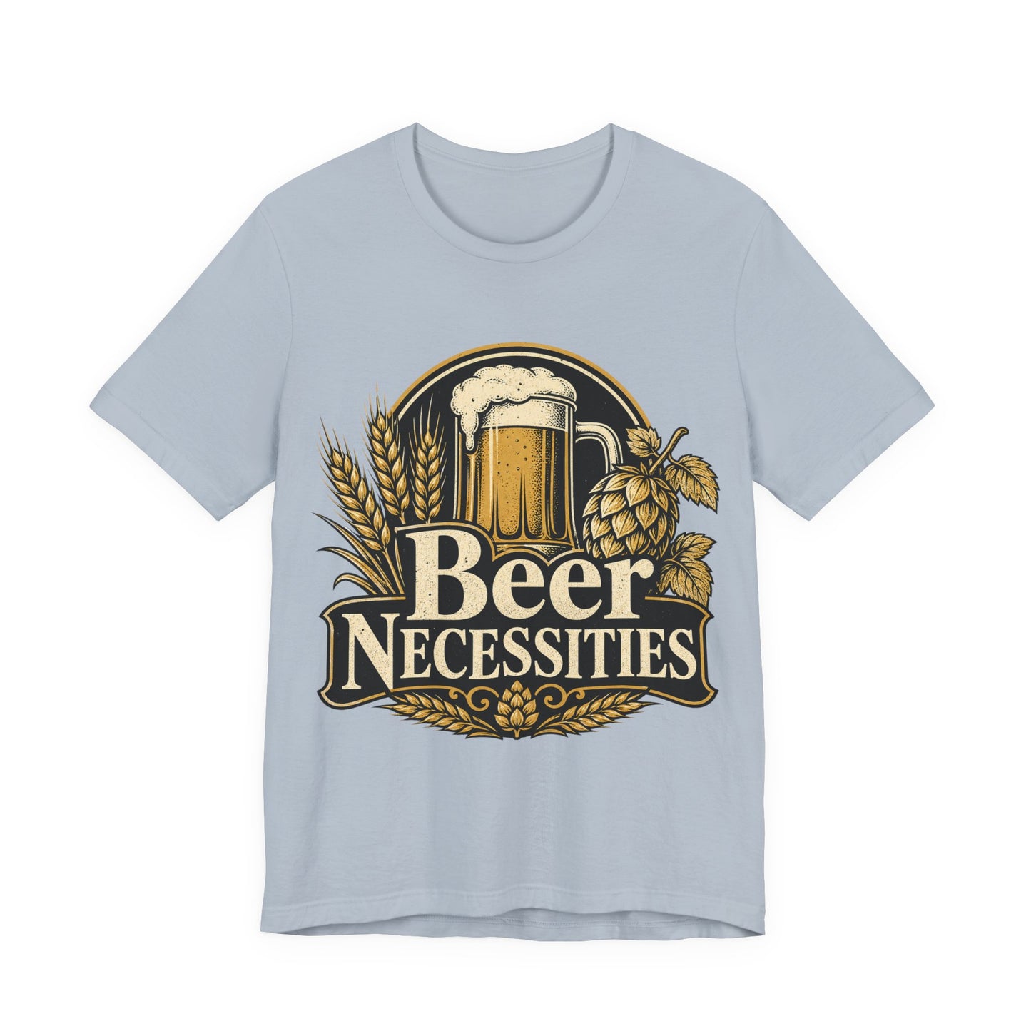 "Beer Necessities" T-Shirt — Vintage Beer Graphic Tee for Brewers & Beer Lovers