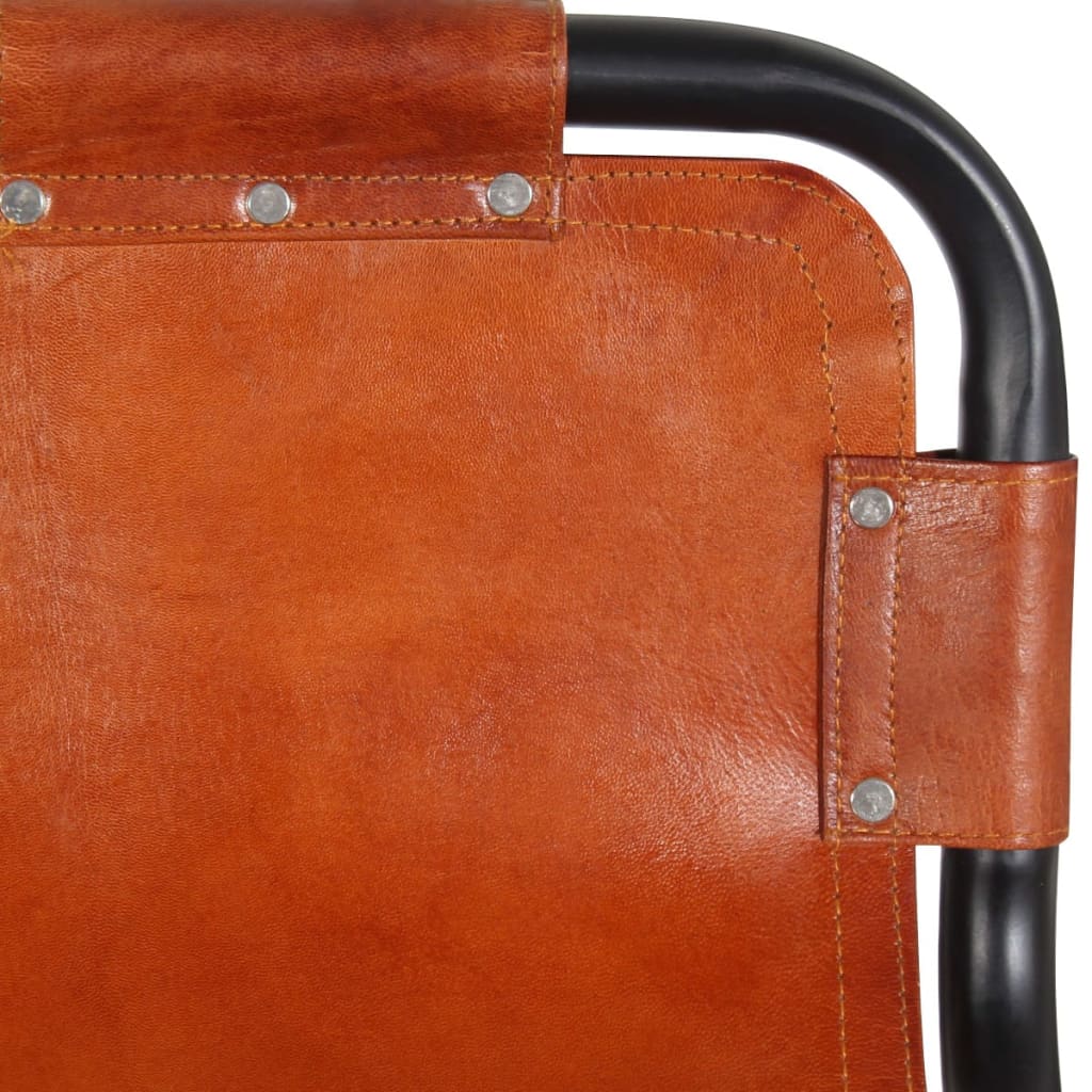 Tan Bar Stools 2 Pieces | Real Leather | Handmade