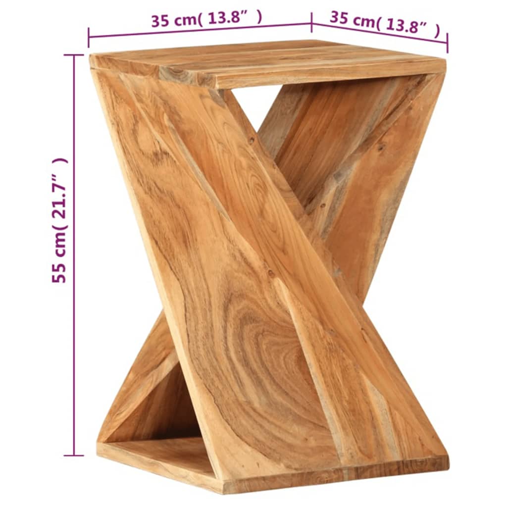 Rustic Acacia Side Table | Solid Wood