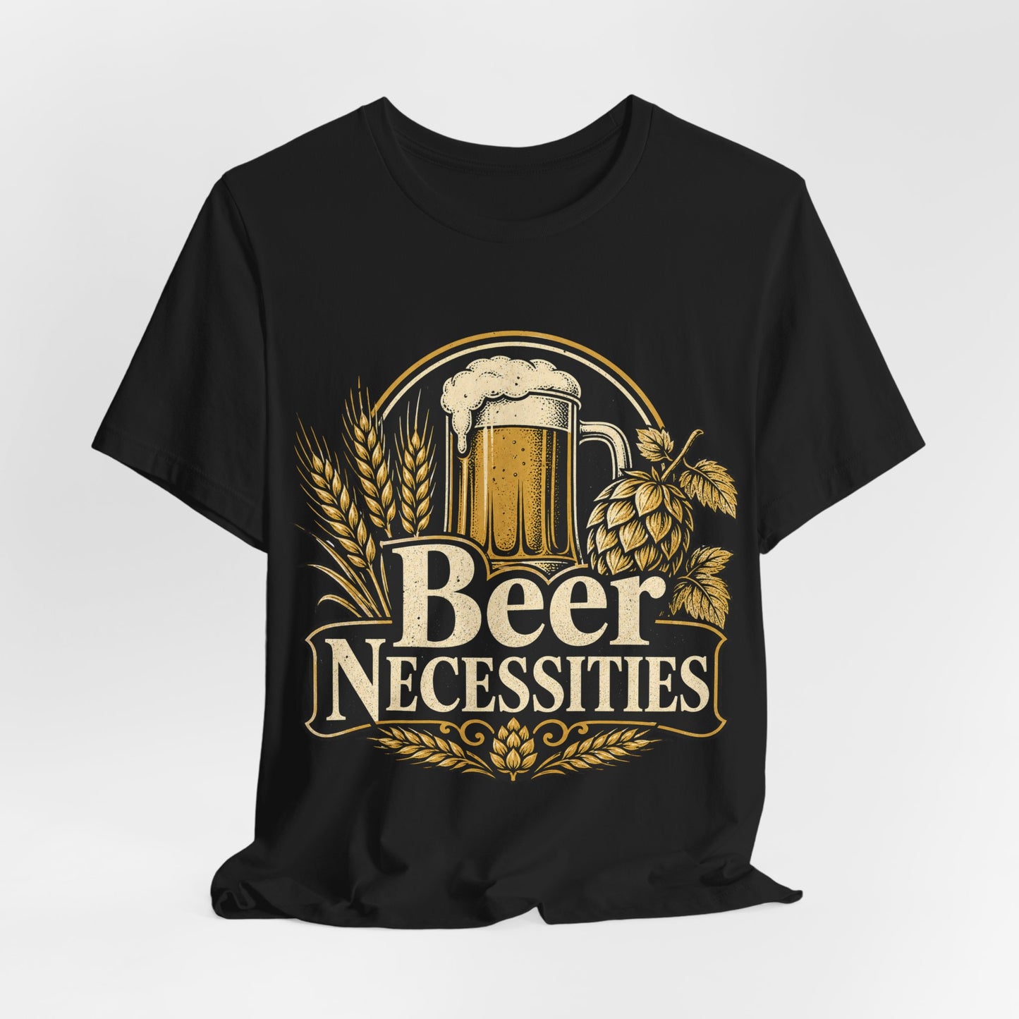 "Beer Necessities" T-Shirt — Vintage Beer Graphic Tee for Brewers & Beer Lovers