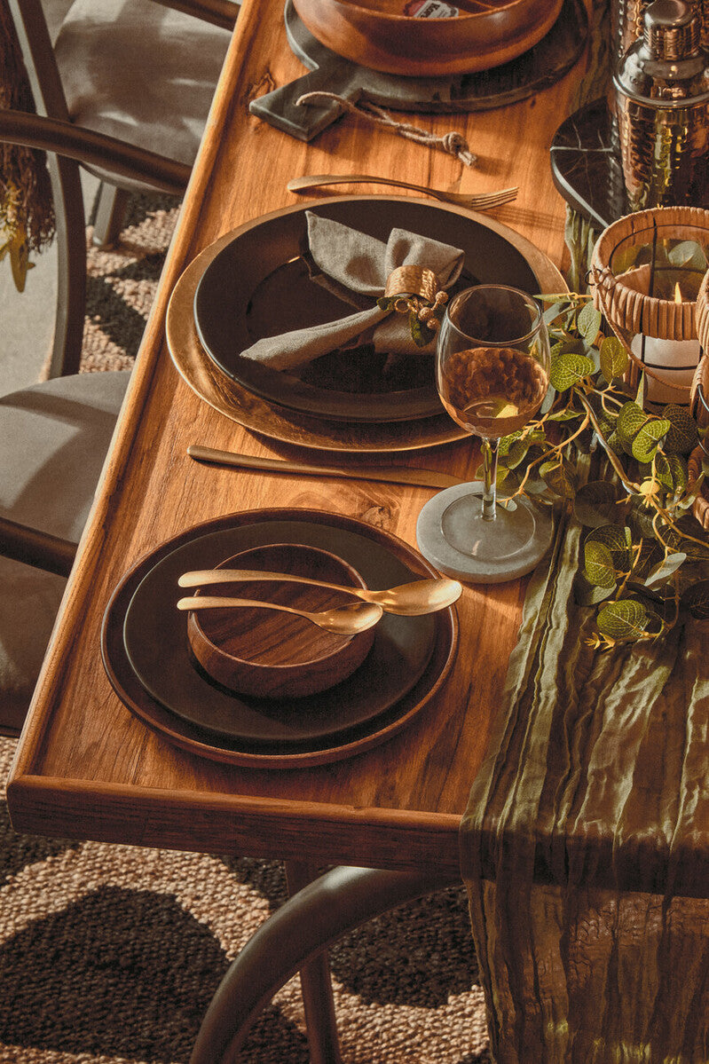 Kora Round Acacia Wood Plate