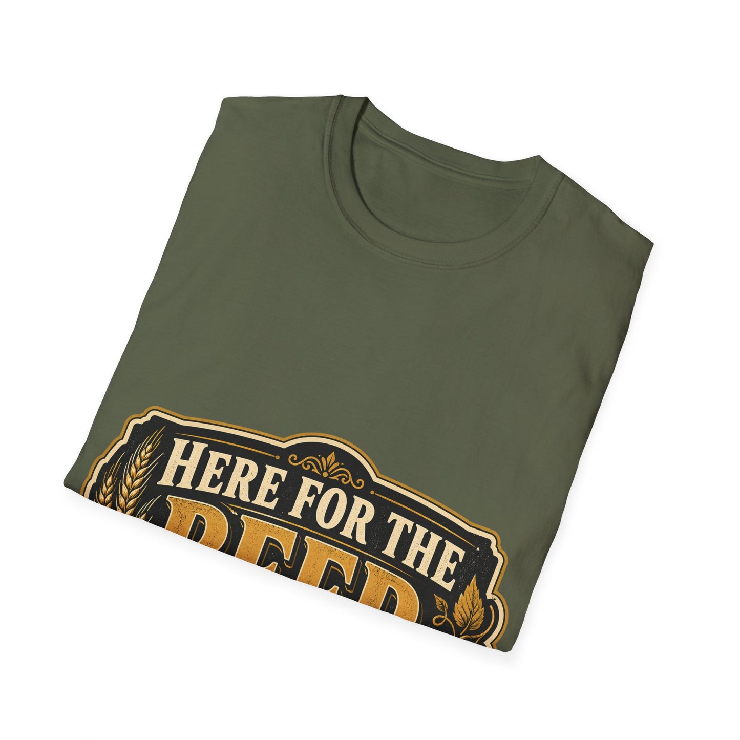 "Here for the Beer" T-shirt for Beer Lovers Vintage Unisex Tee