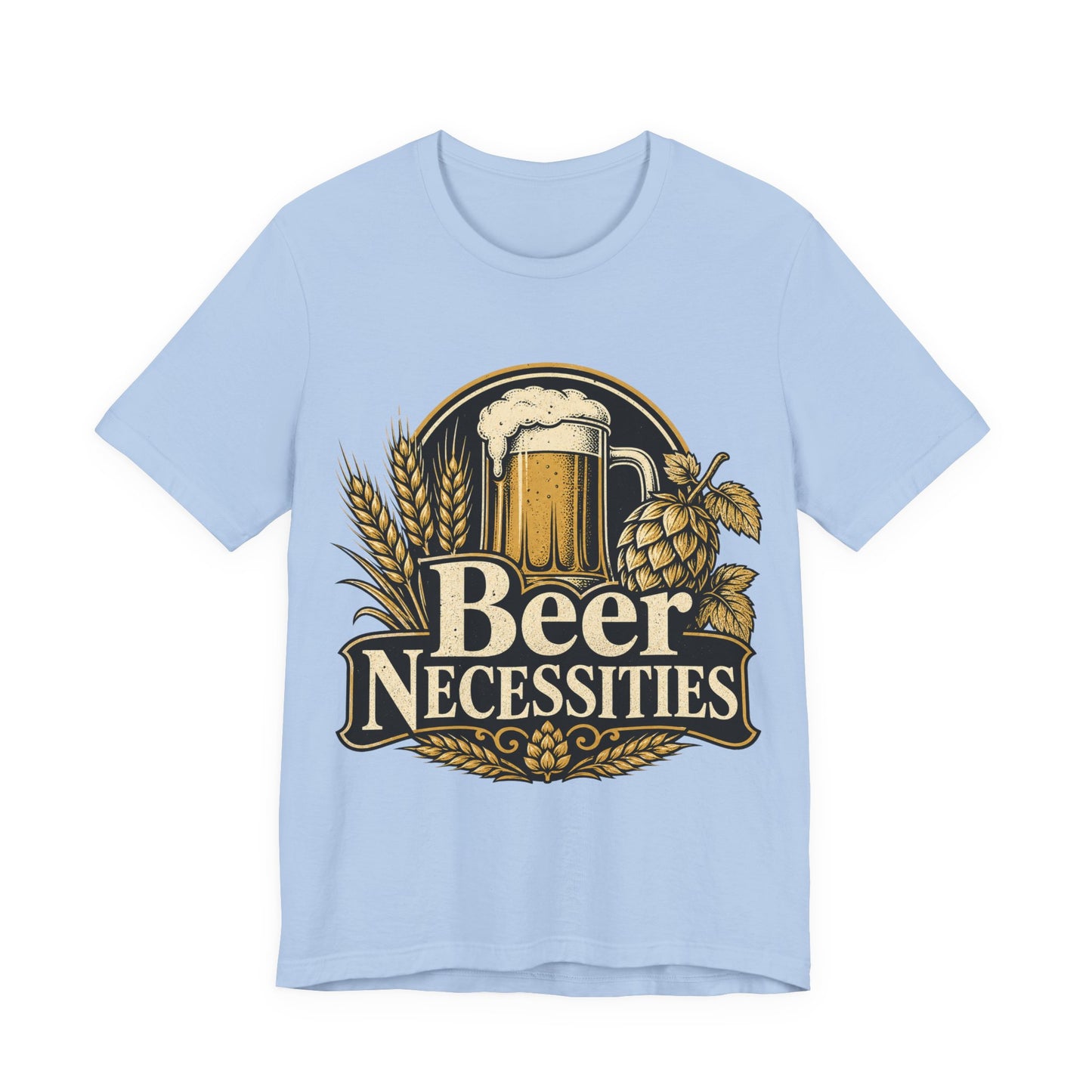 "Beer Necessities" T-Shirt — Vintage Beer Graphic Tee for Brewers & Beer Lovers