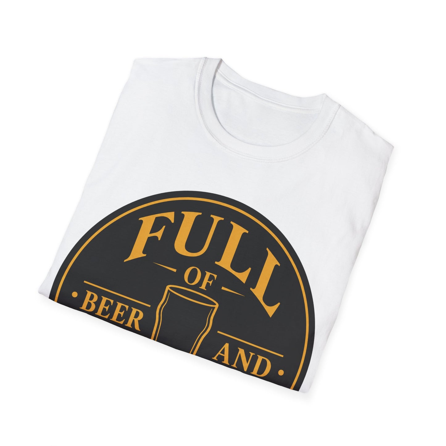"Full of Beer and Cheer"  T-shirt for Beer Lovers Vintage Pub Tee