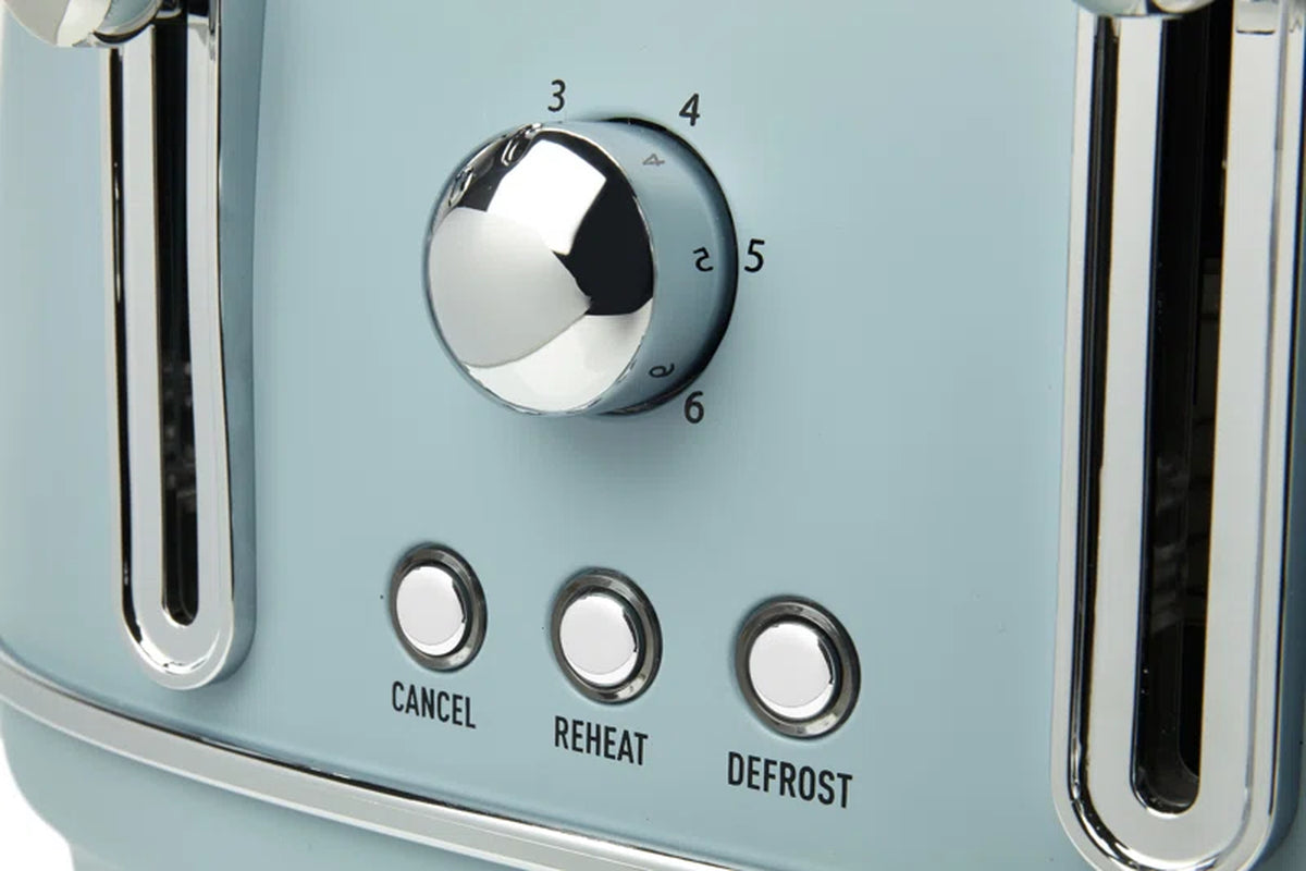 Highclere Toaster Blue 4 Slices Extra Wide