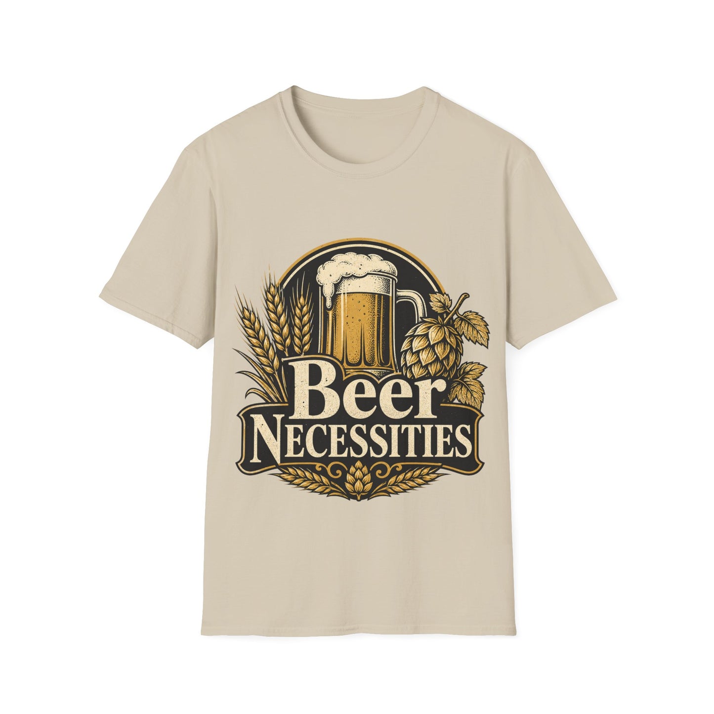 "Beer Necessities " Novelty T-Shirt — Vintage Beer Graphic Tee for Brewers & Beer Lovers