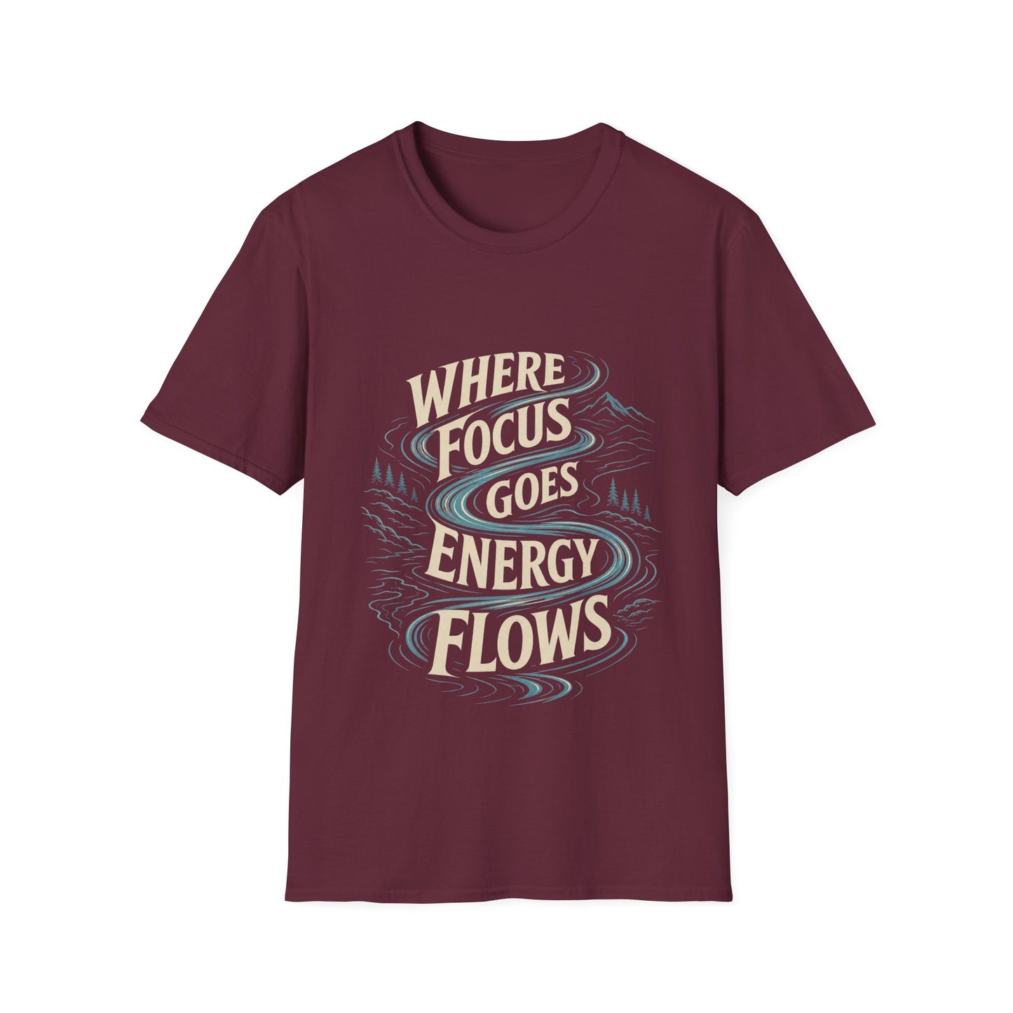 "Where Focus Goes Energy Flows" T-shirt Inspirational Manifestation Graphic Unisex Tee