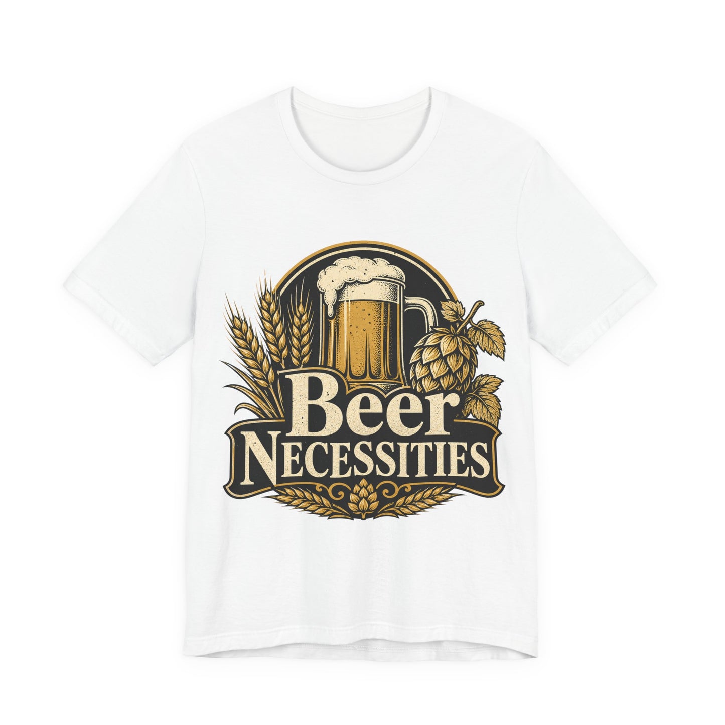 "Beer Necessities" T-Shirt — Vintage Beer Graphic Tee for Brewers & Beer Lovers