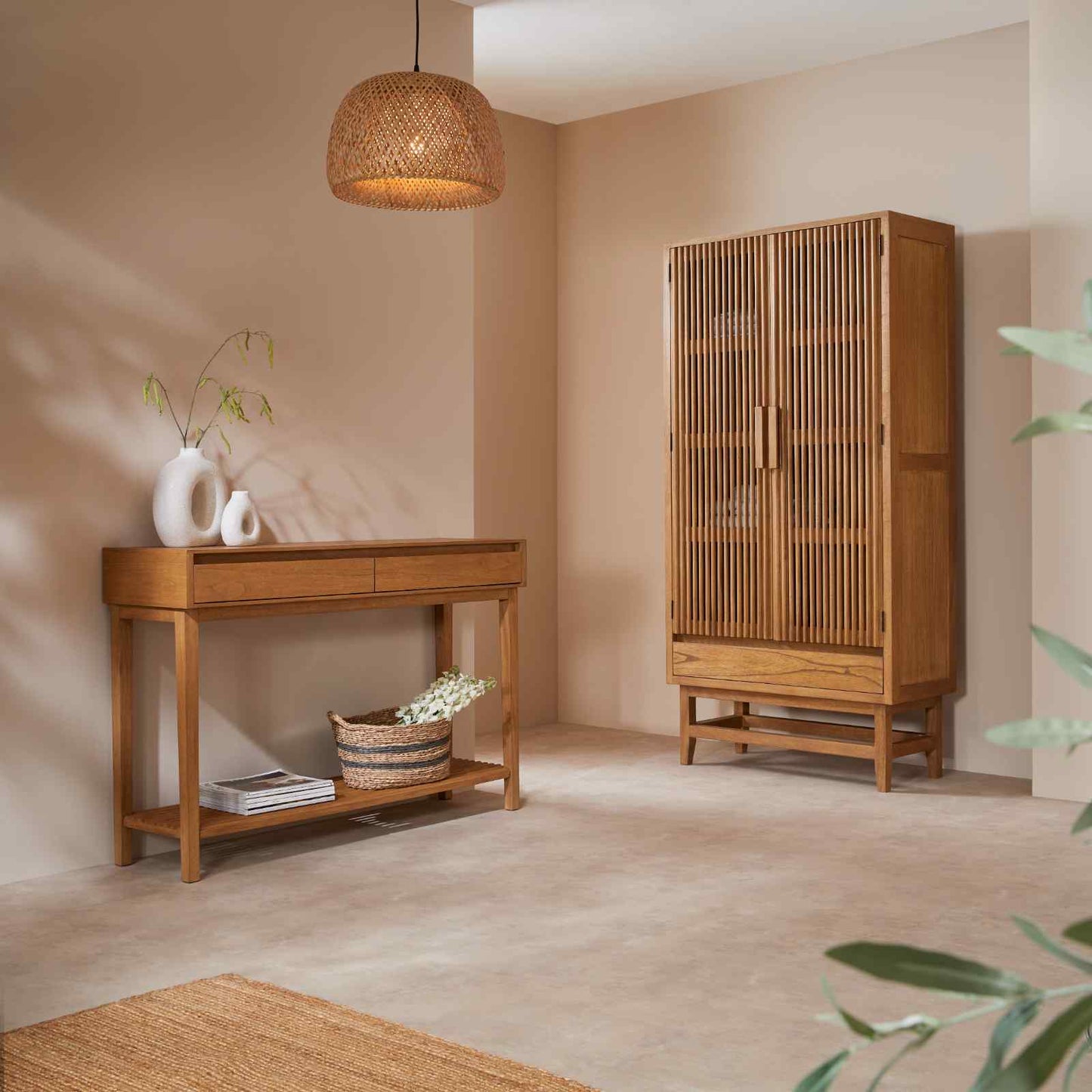 Melia Wardrobe with Drawers | Light Oak Finish