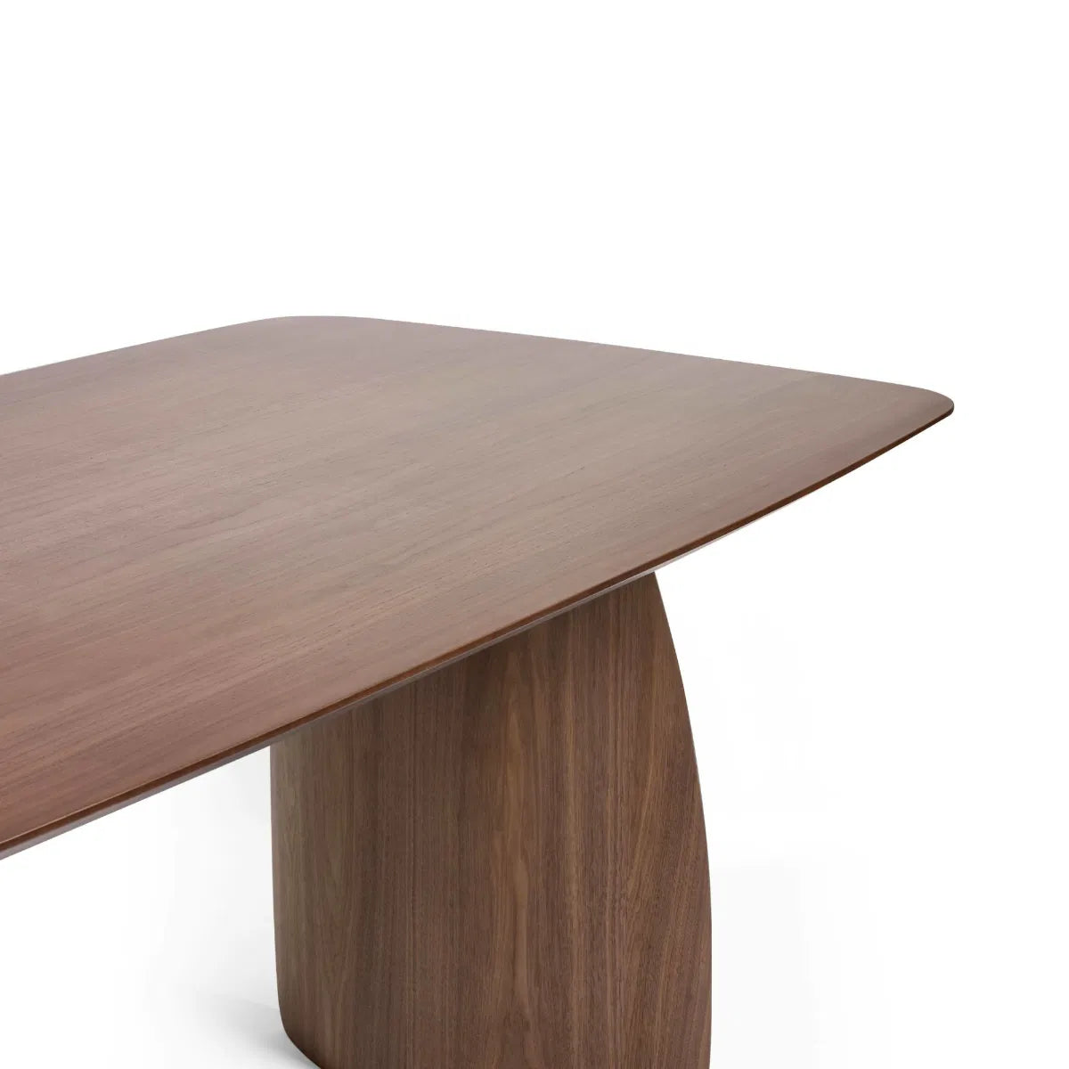 Contemporary Dining Table | Curved Legs | Walnut Wood Finish