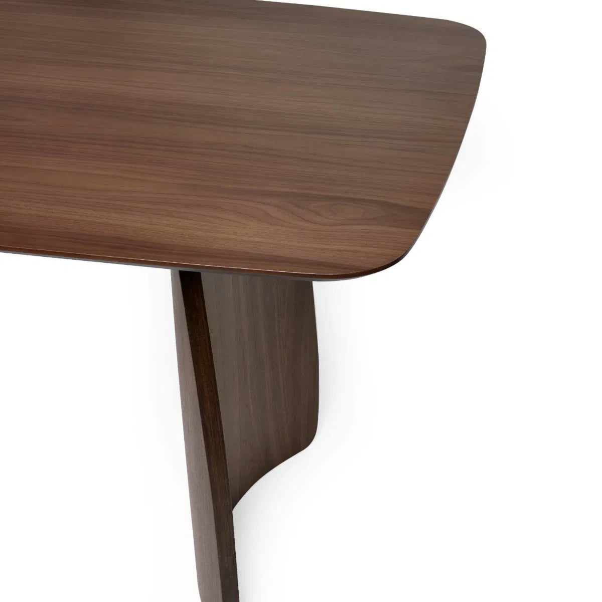 Contemporary Dining Table | Curved Legs | Walnut Wood Finish