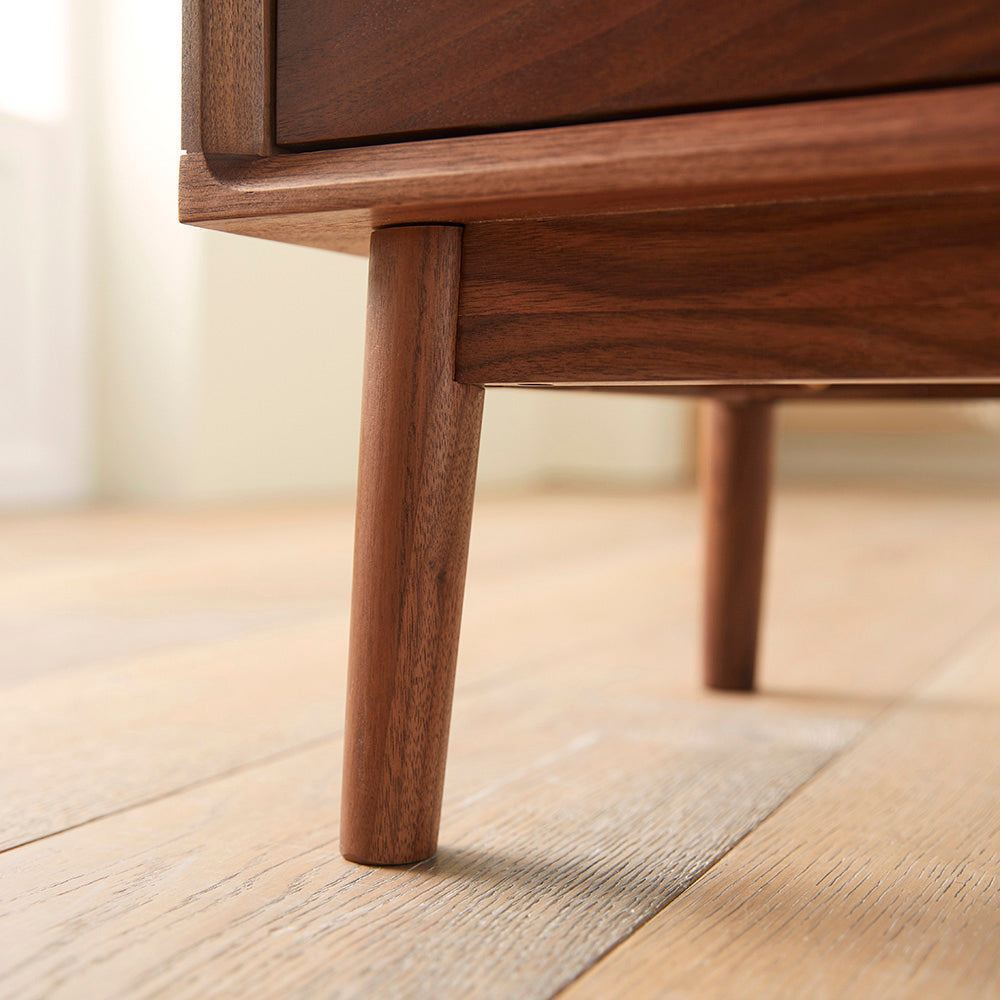Wright Walnut Bedside Table Eco Friendly Solid Wood Furniture