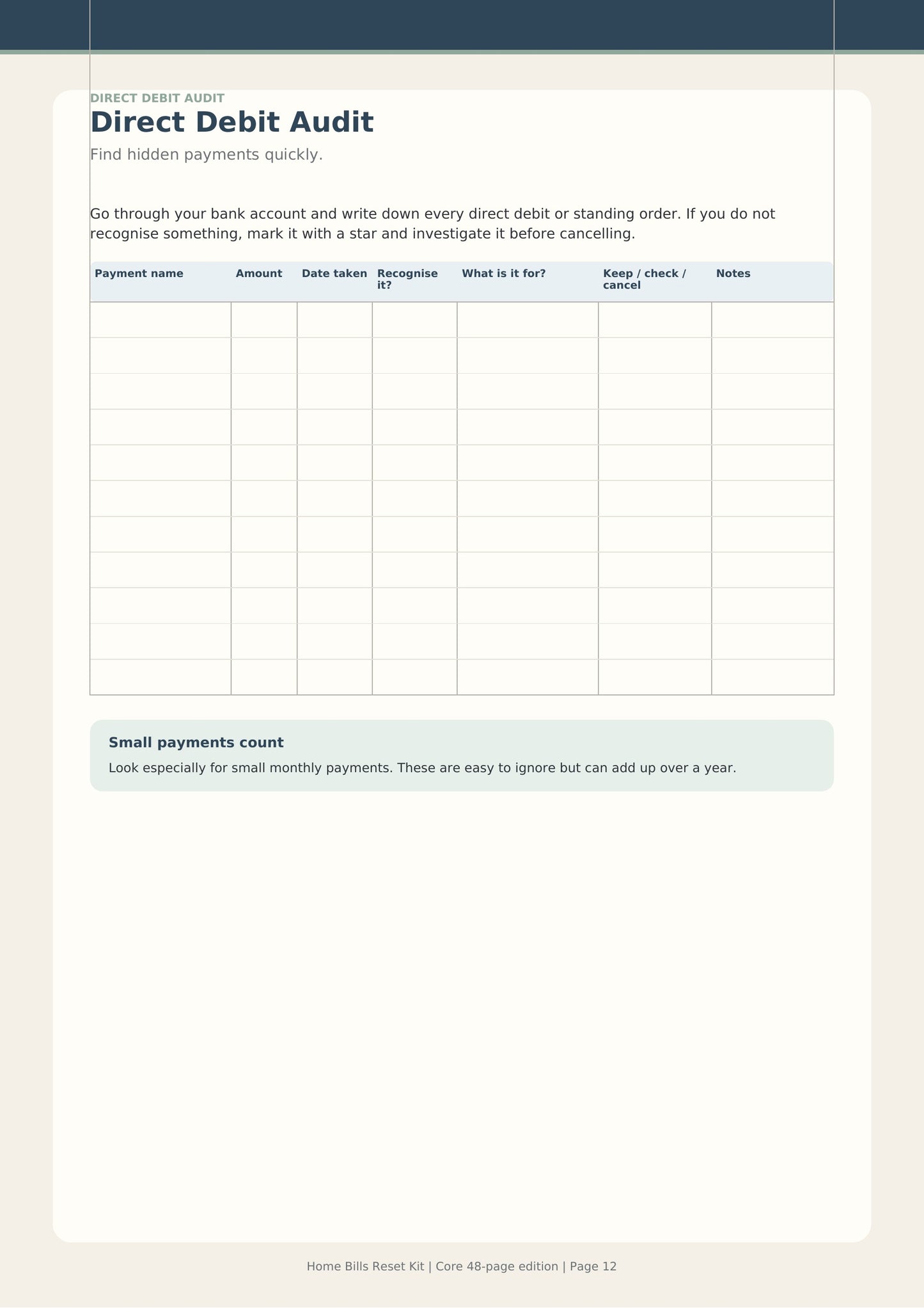 Home Bills Reset Kit | Household Bill Planner & Budget Workbook Digital