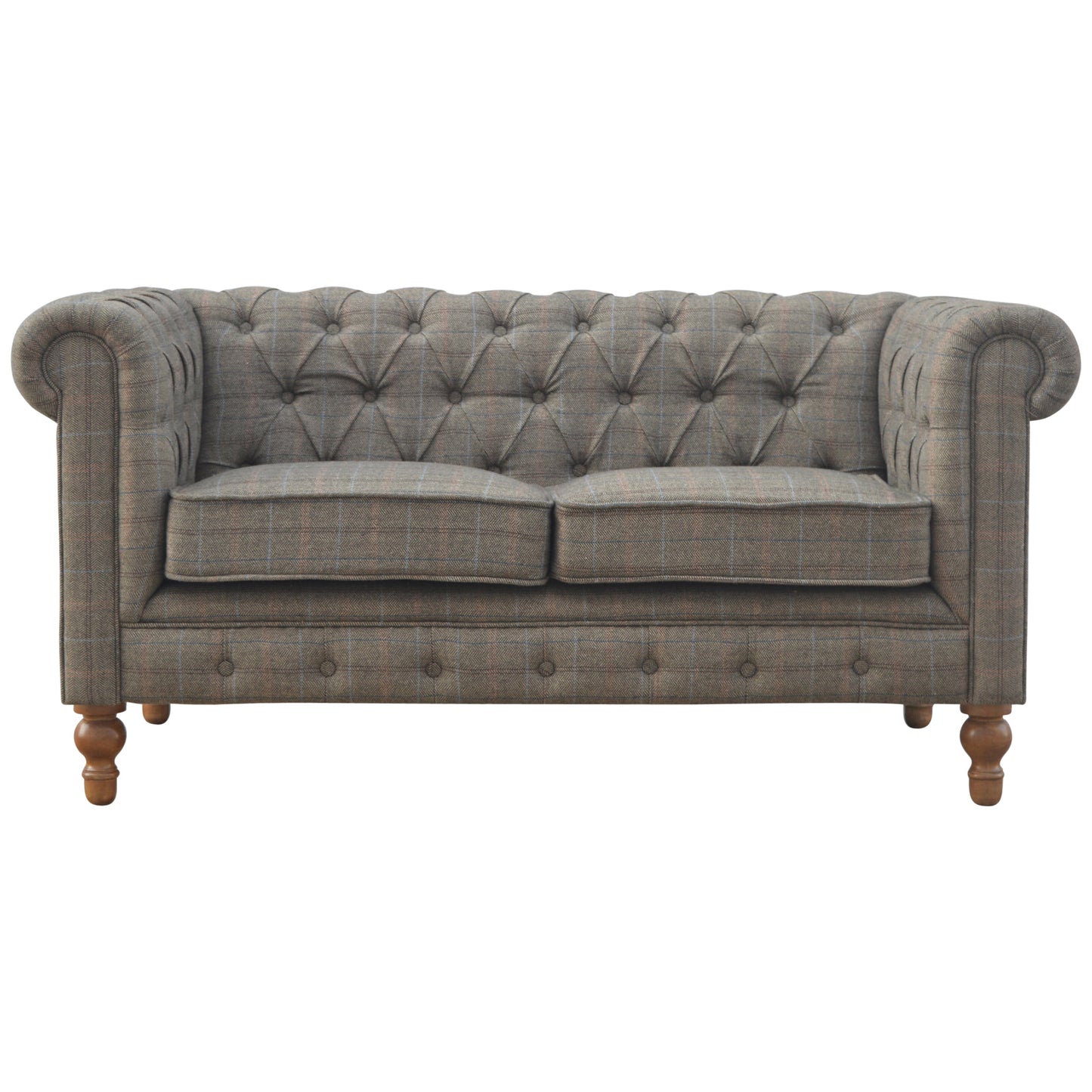 Tweed Chesterfield Sofa | 2 Seater | Handcrafted