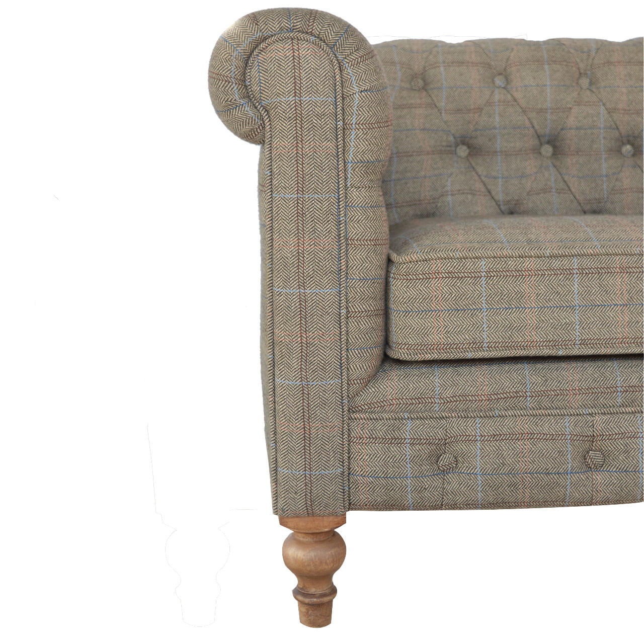 Tweed Chesterfield Sofa | 2 Seater | Handcrafted