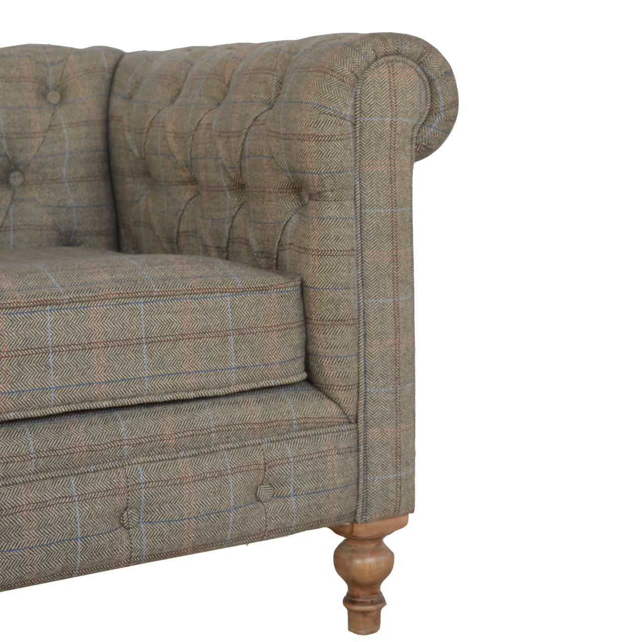 Tweed Chesterfield Sofa | 2 Seater | Handcrafted