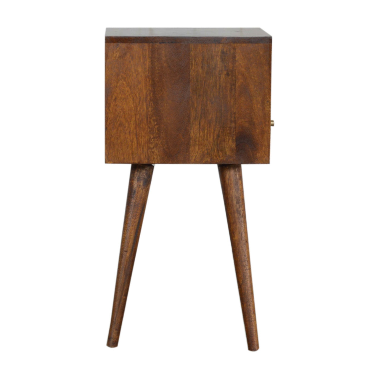 Small Space Mini Table + Drawer Chestnut Finish Nordic Design Solid Sustainable Wood Extraordinary Emporium