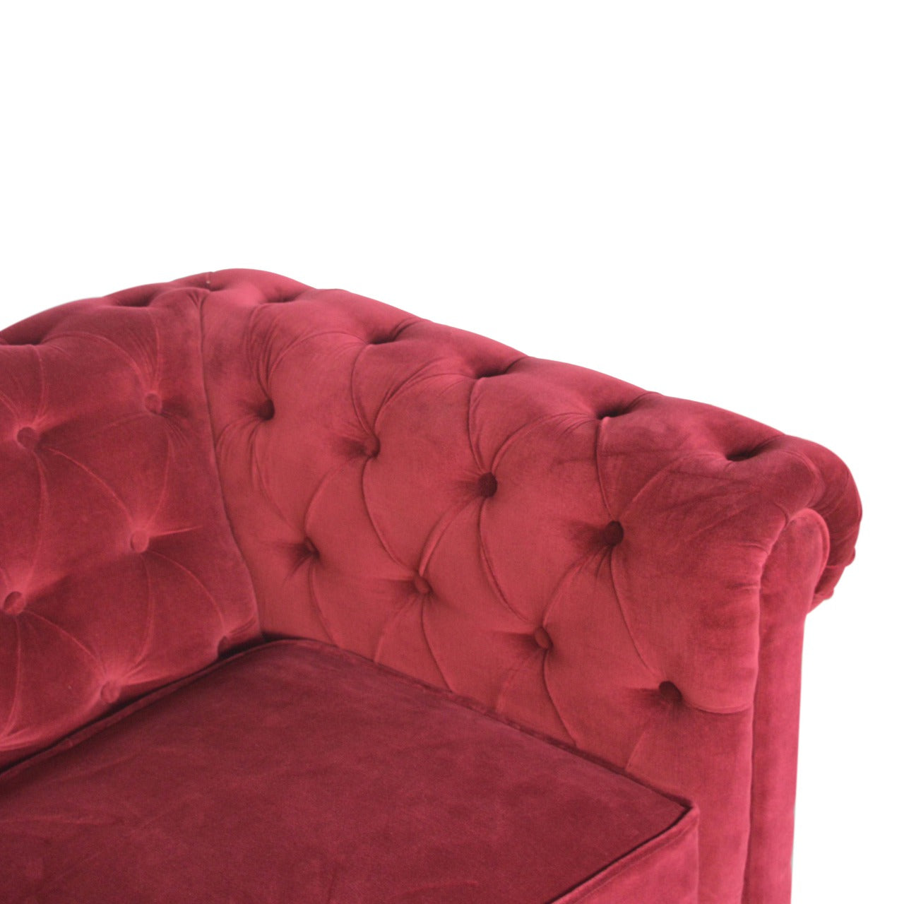 Wine Red Velvet Chesterfield Sofa Made to Order | 2 Seater Cotton Velvet Sofa