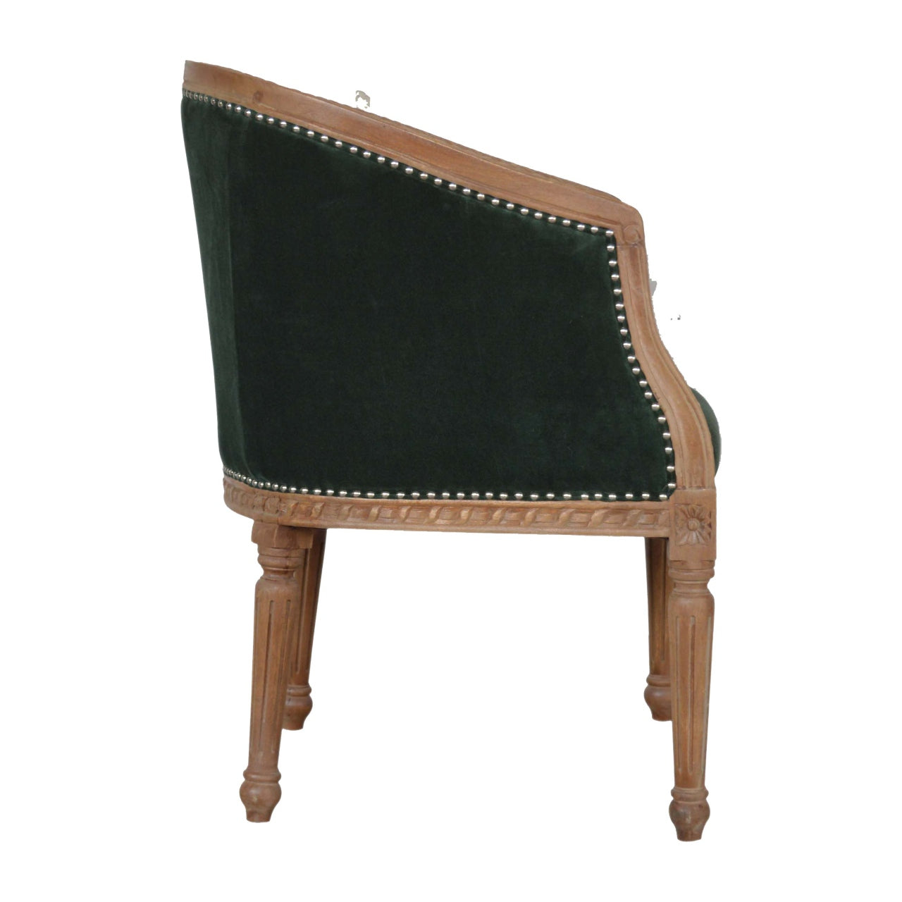 Artisan Occasional Chair | Emerald Velvet | Hand Carved