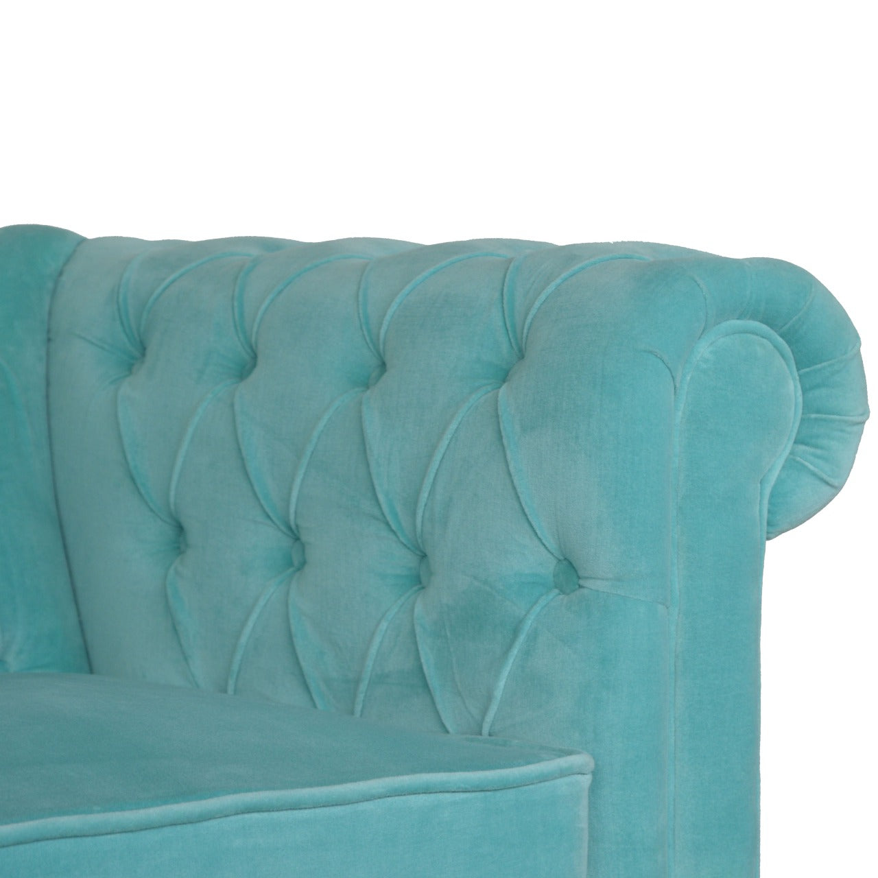 Chesterfield Sofa Loveseat | Aqua Gree Velvet | Made to Order