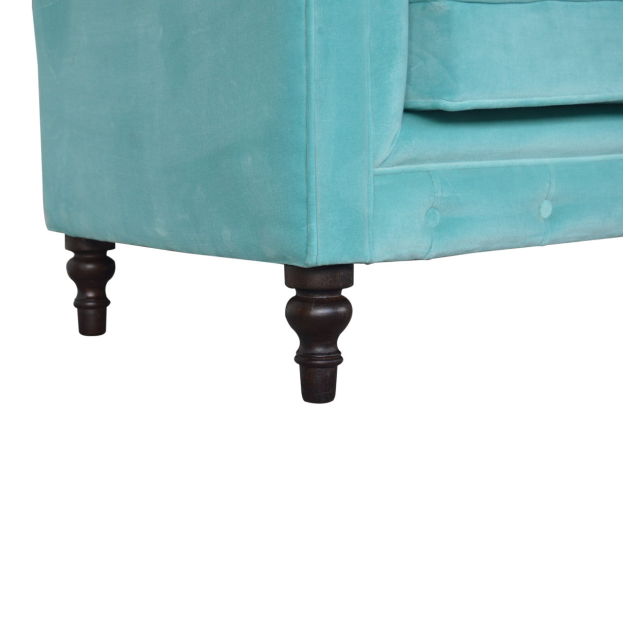 Chesterfield Sofa Loveseat | Aqua Gree Velvet | Made to Order