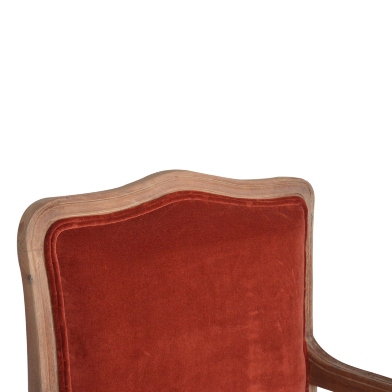 French Style Chair | Brick Red Velvet