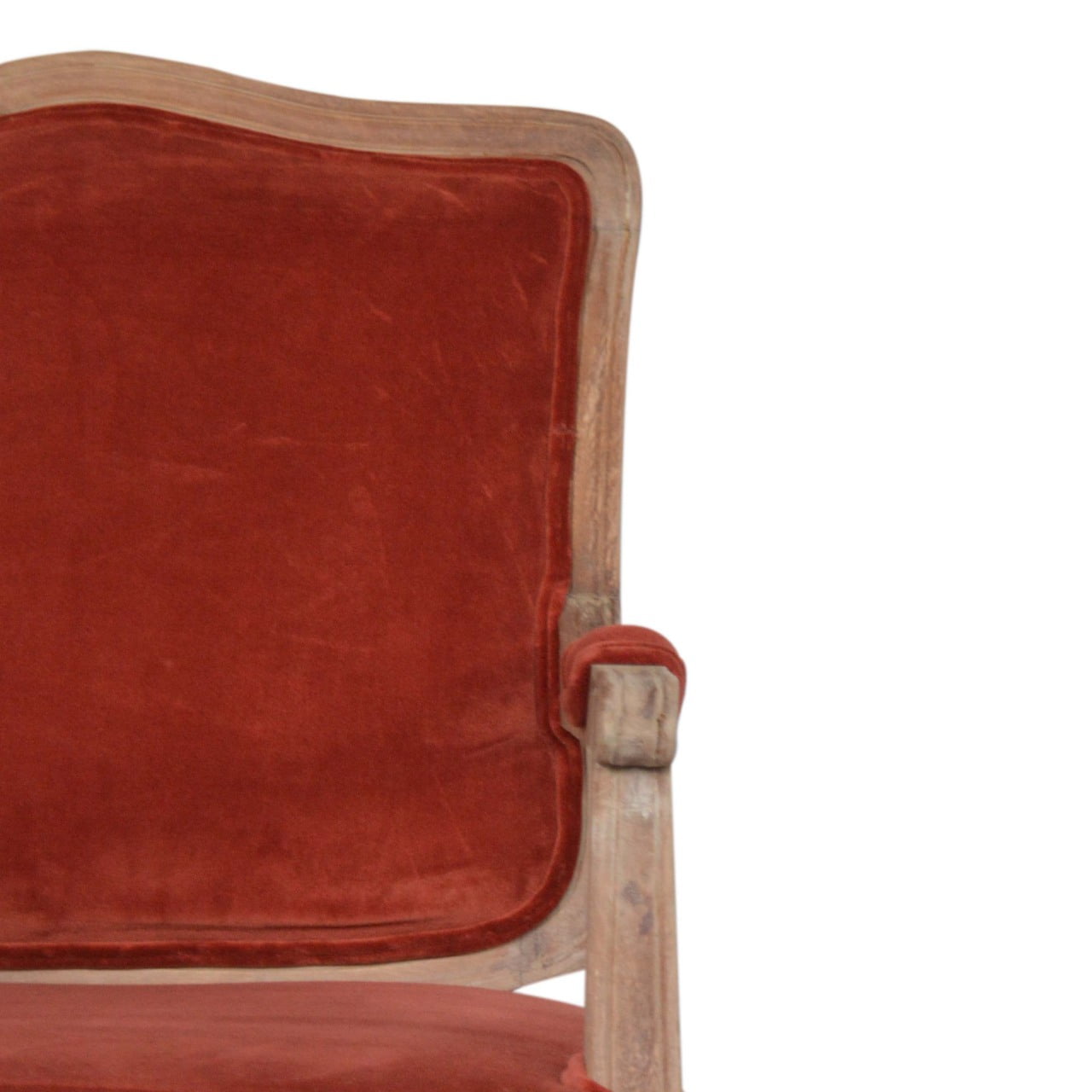 French Style Chair | Brick Red Velvet