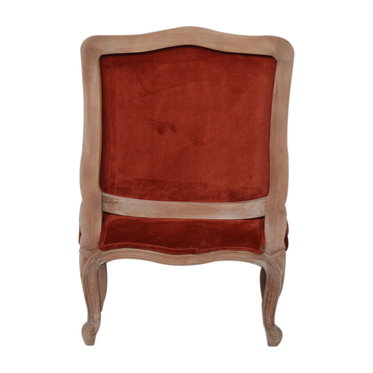 French Style Chair | Brick Red Velvet