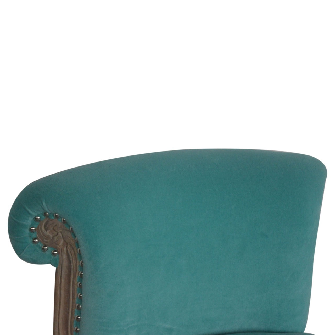 Chair | Aqua Velvet Studded | Hand Crafted